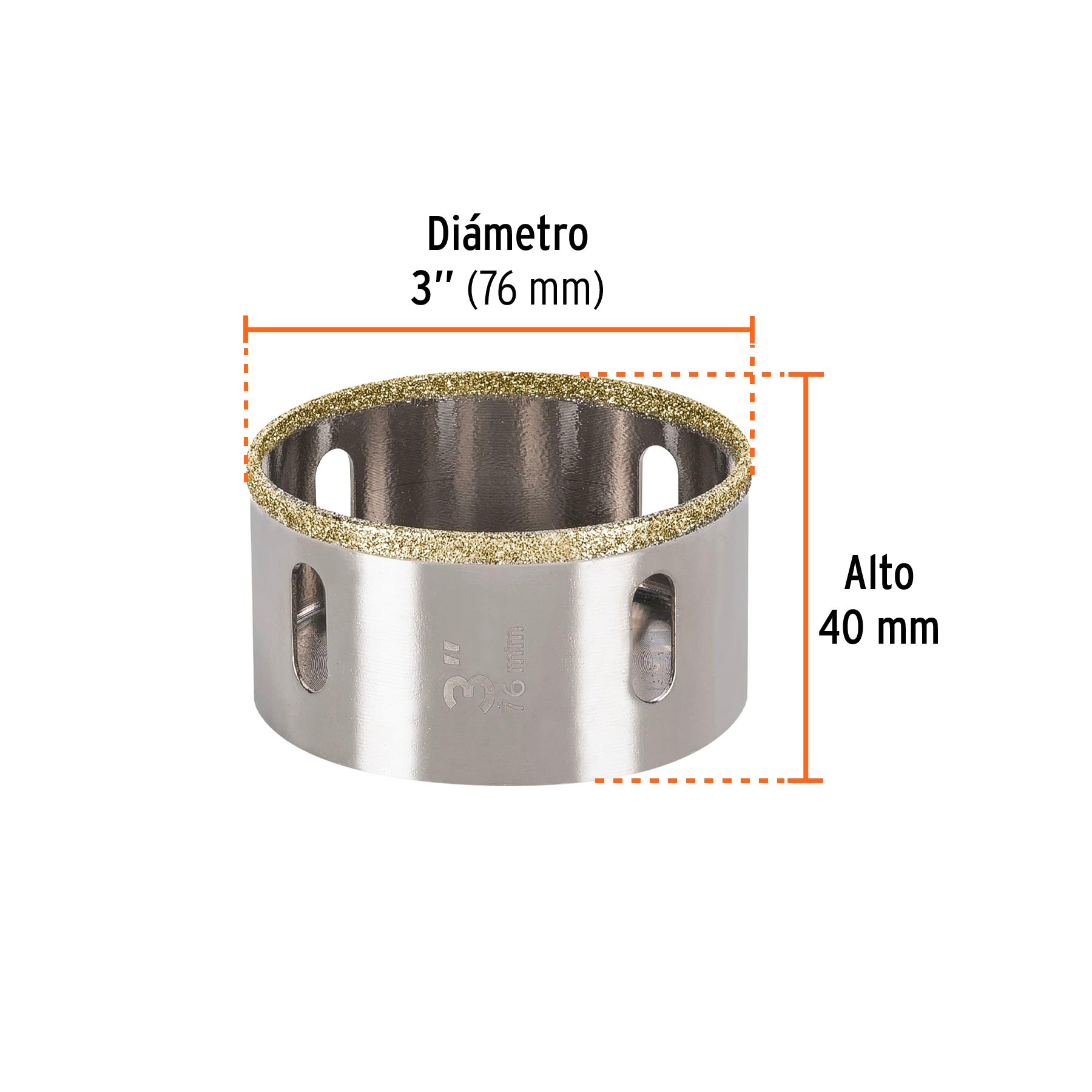 Brocasierra diamante 3" borde continuo, Truper - 17136