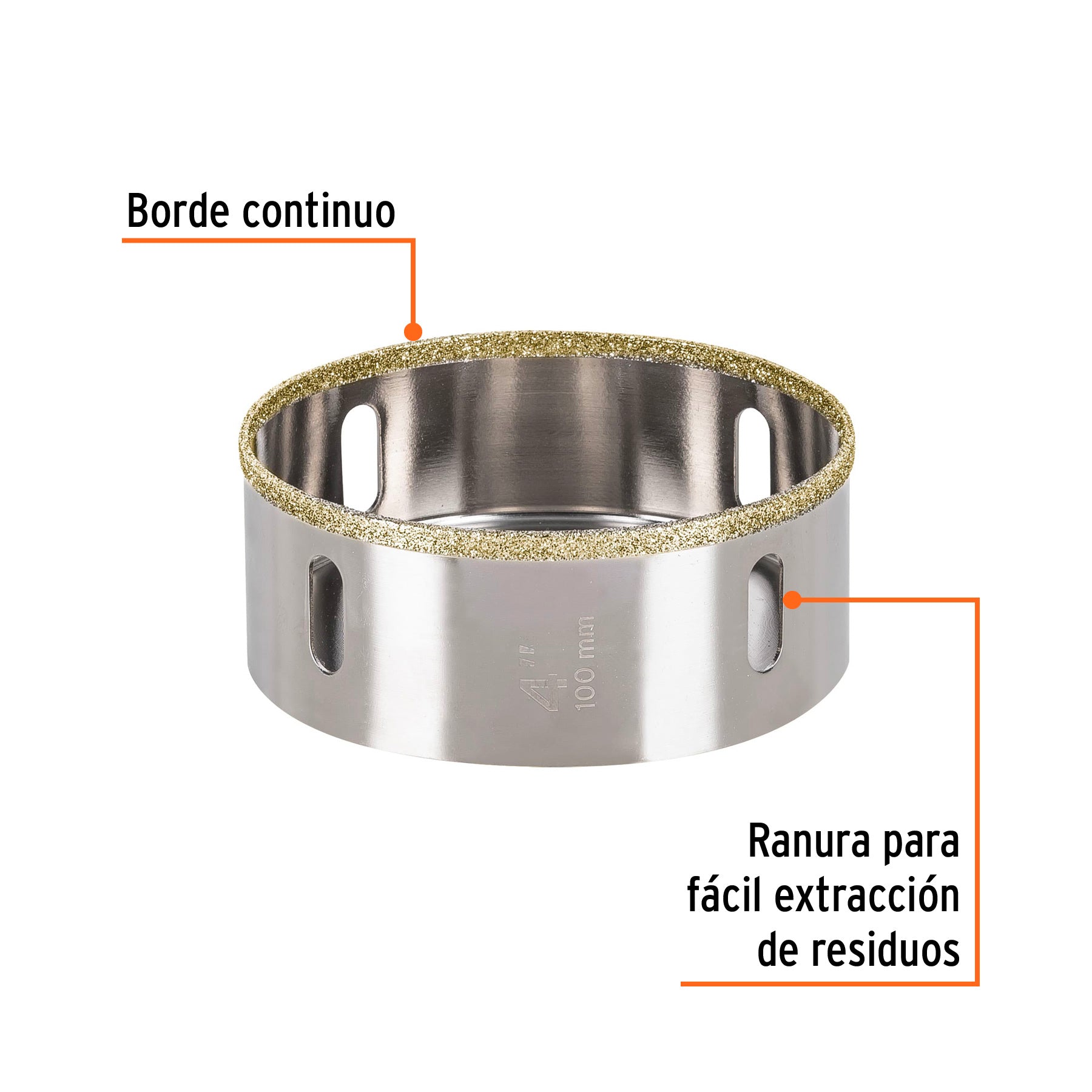 Broca sierra diamante 4" borde continuo, Truper 17139