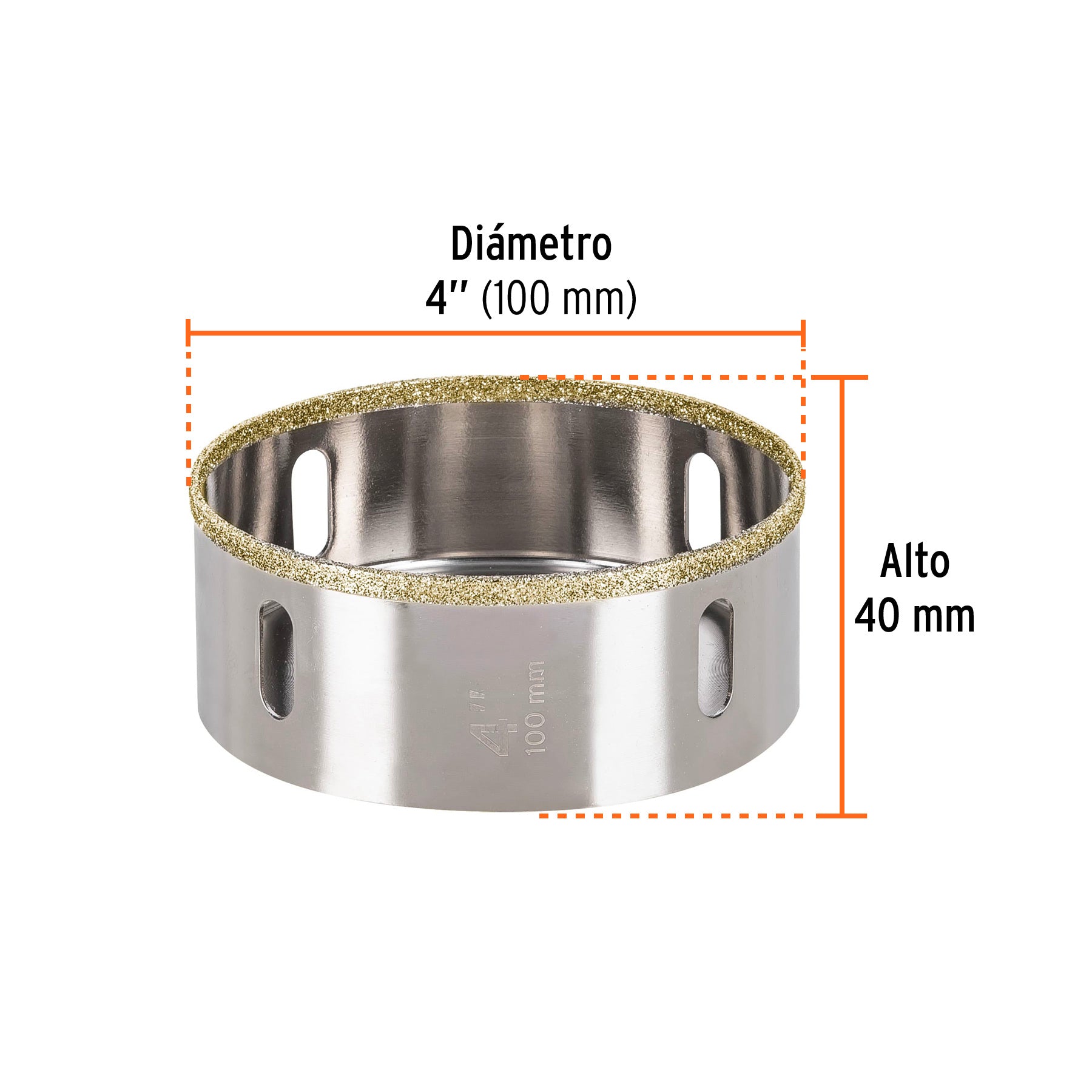 Broca sierra diamante 4" borde continuo, Truper 17139