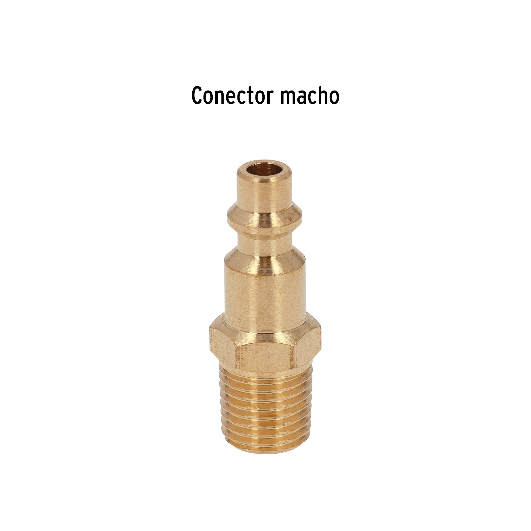 Conector rápido de latón, macho, cuerda 1/4" NPT, TRUPER - 19083