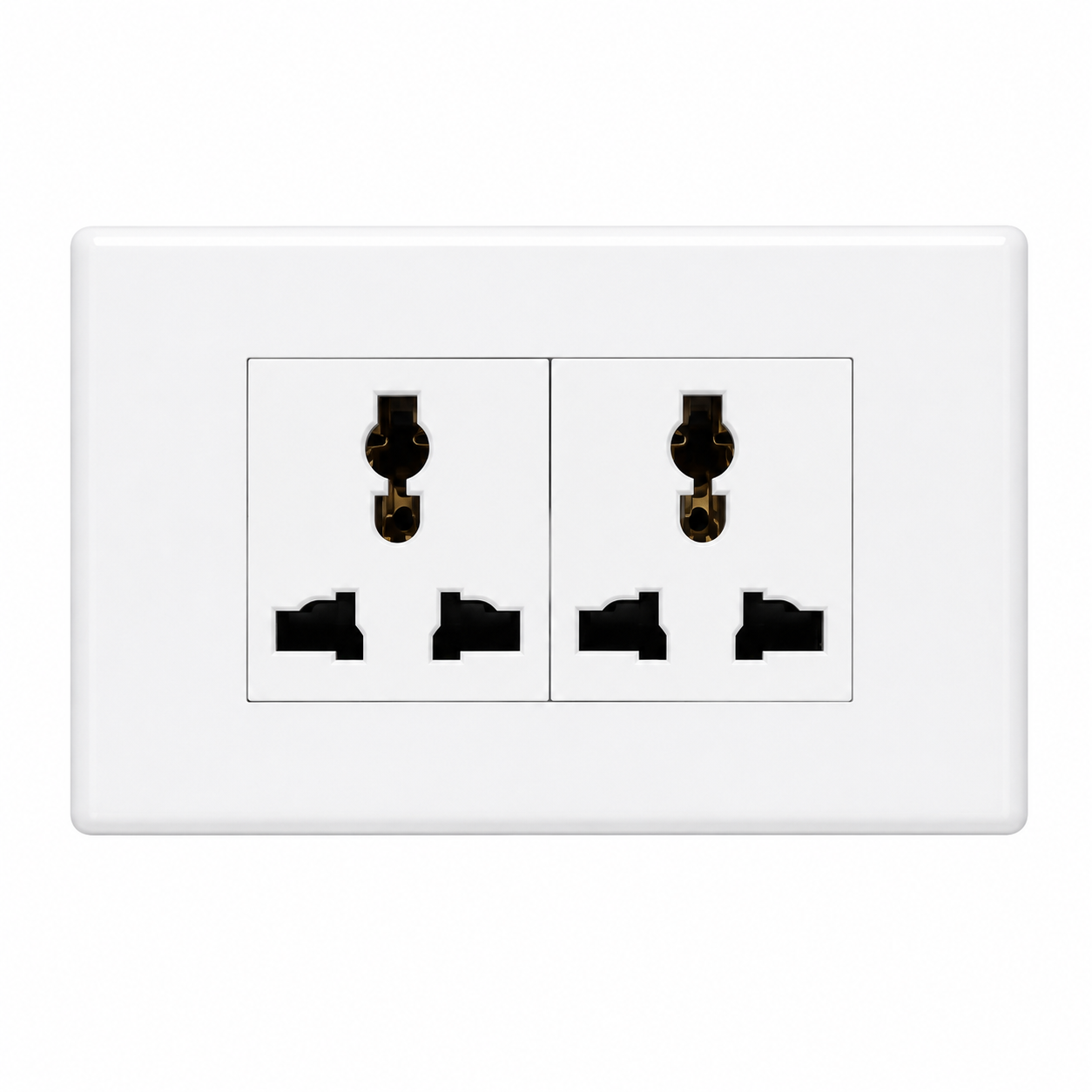 Tomacorriente Empotrable Doble Multiuso PC Blanco Uyustools TMA622U