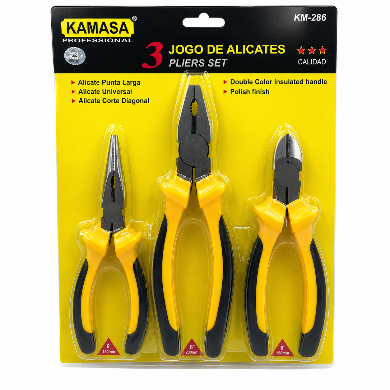 Juego de 3 pzs Alicates Kamasa KM286