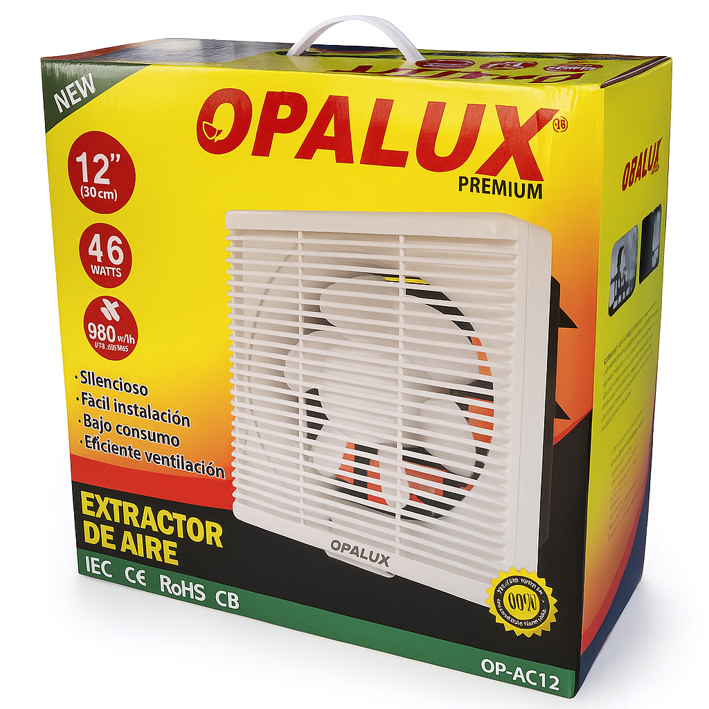 Extractor de Aire de 12 pulg 46w Opalux OP-AC12