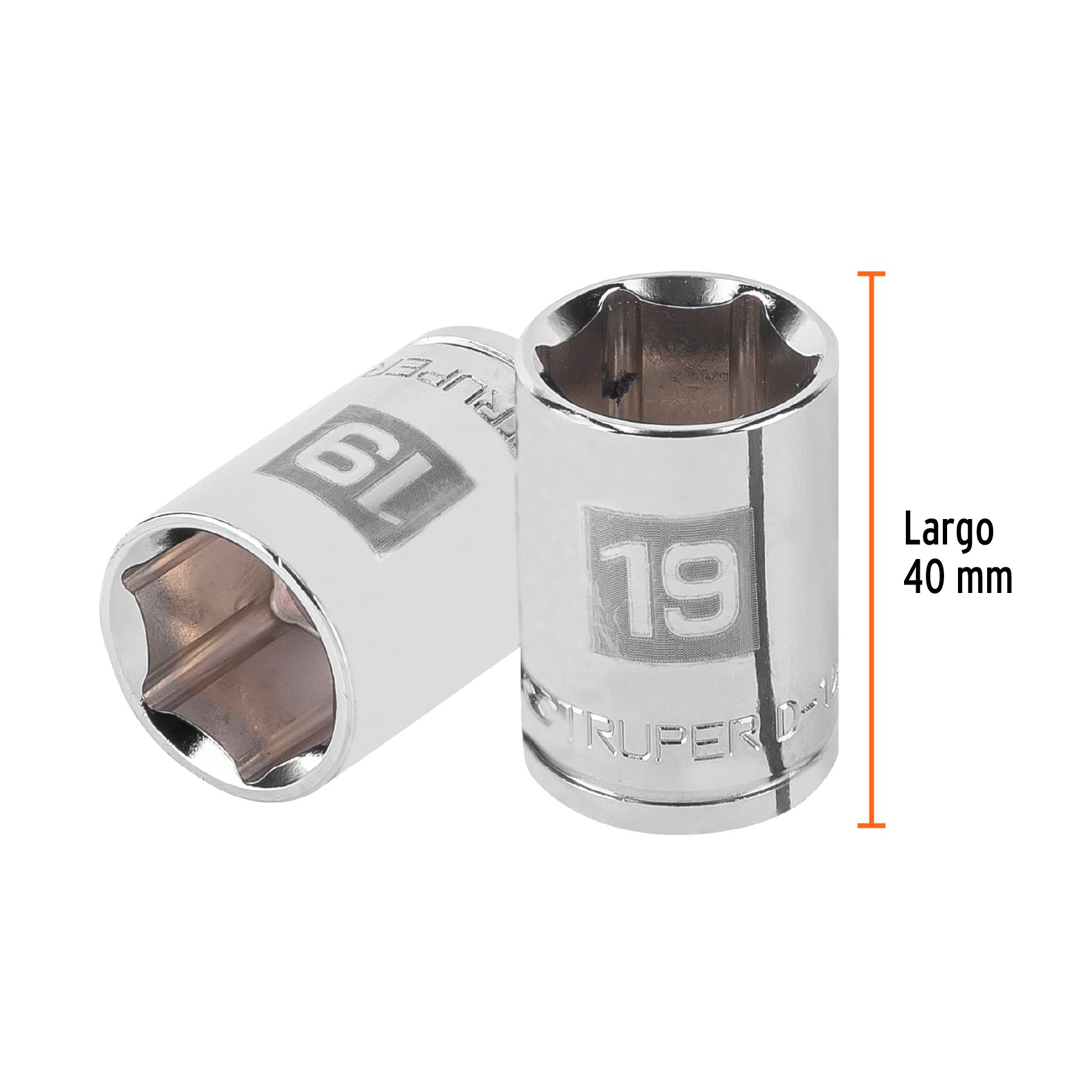 Dado hexagonal encastre 1/2" de 19 mm, Truper - 13269