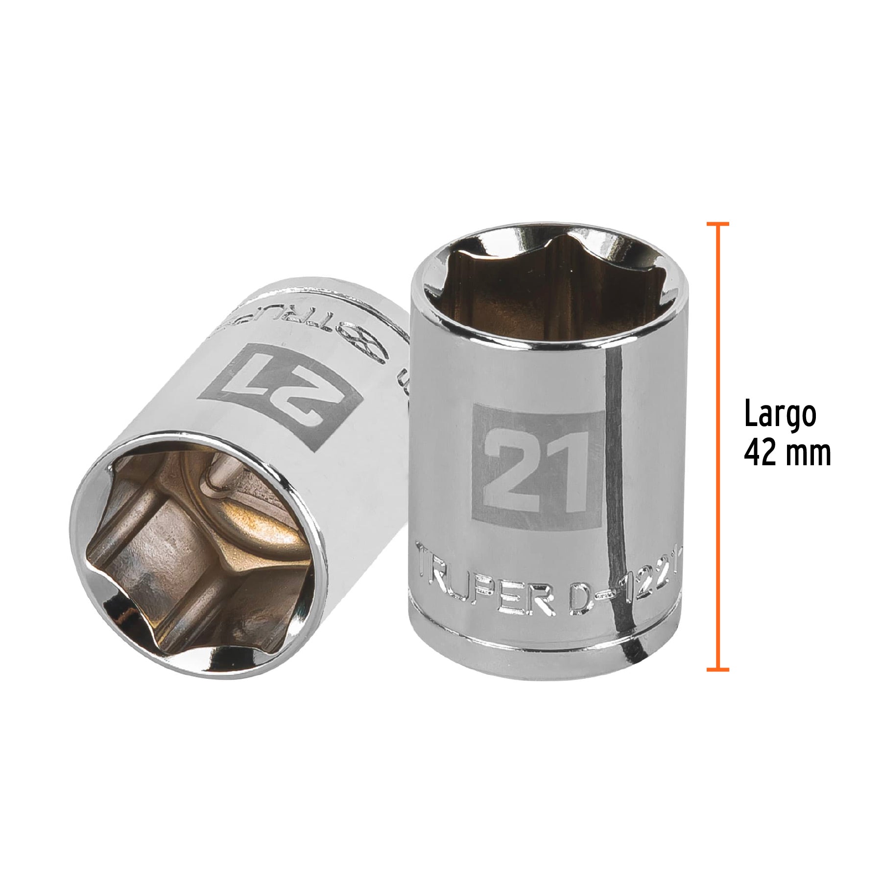 Dado hexagonal encastre 1/2" de 21 mm, Truper - 13271