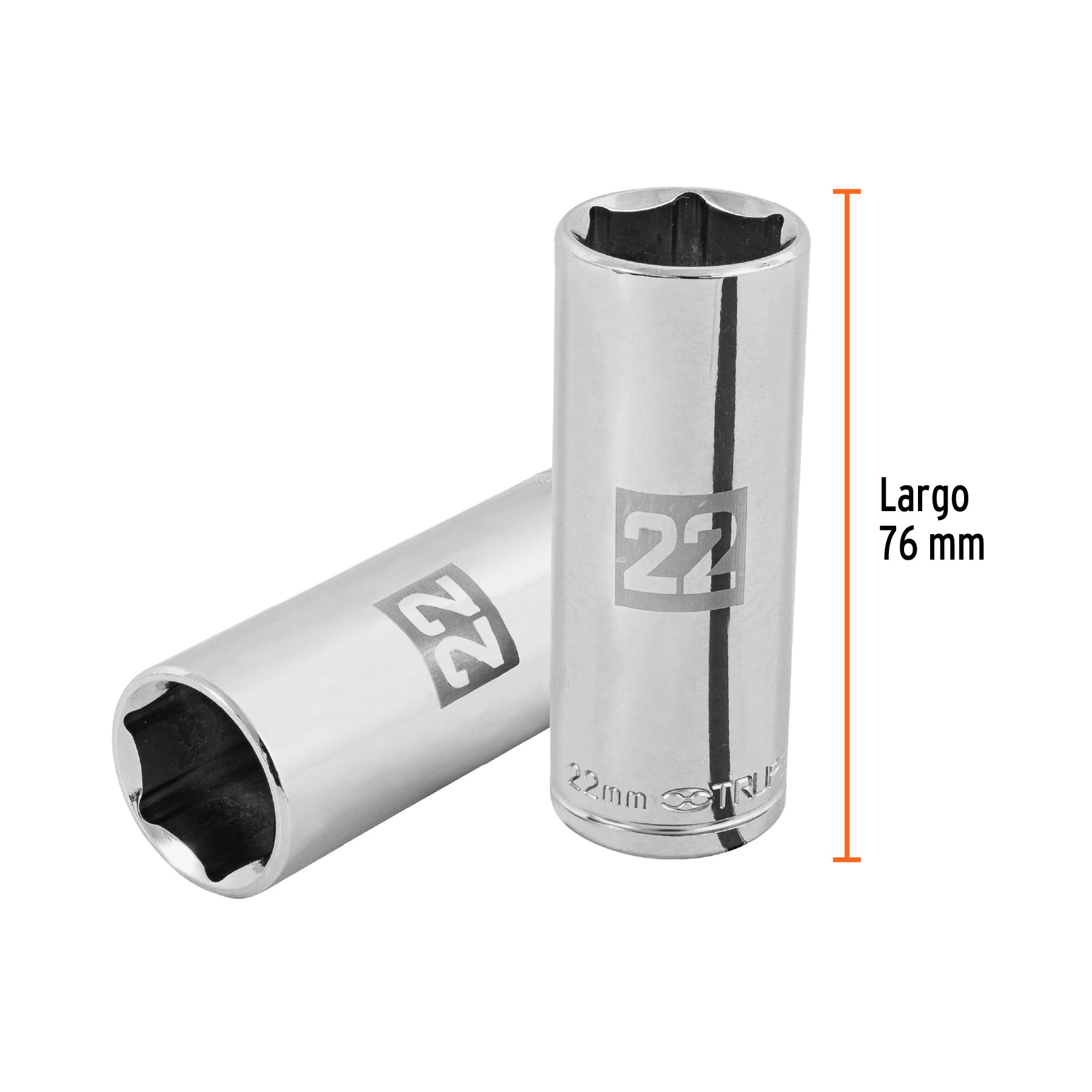 Dado tubular hexagonal encastre 1/2" de 22 mm, Truper - 101010