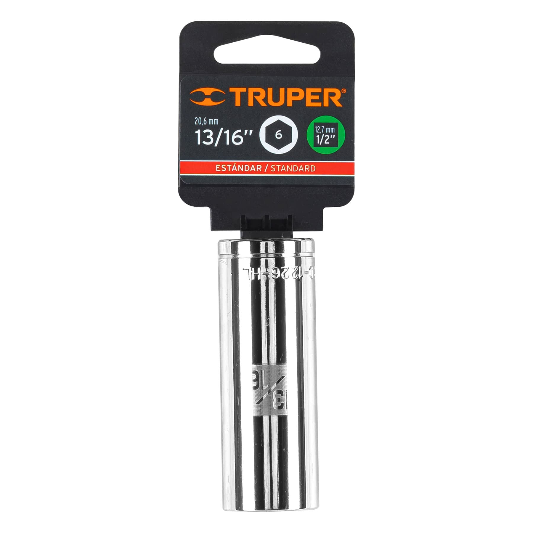 Dado tubular hexagonal encastre 1/2" de 13/16", Truper - 13330