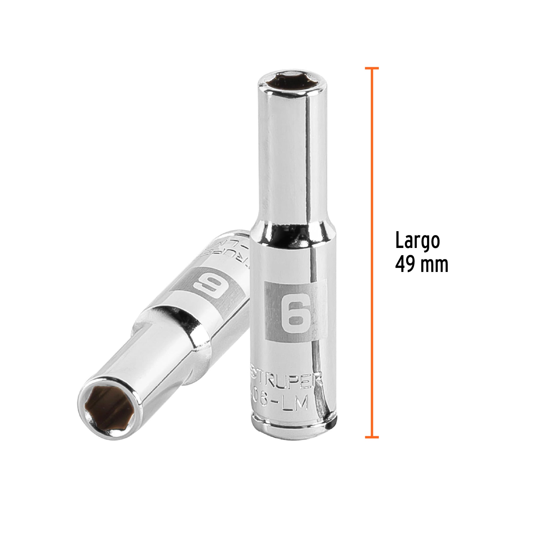 Dado tubular hexagonal encastre 1/4" de 6 mm, Truper - 13200