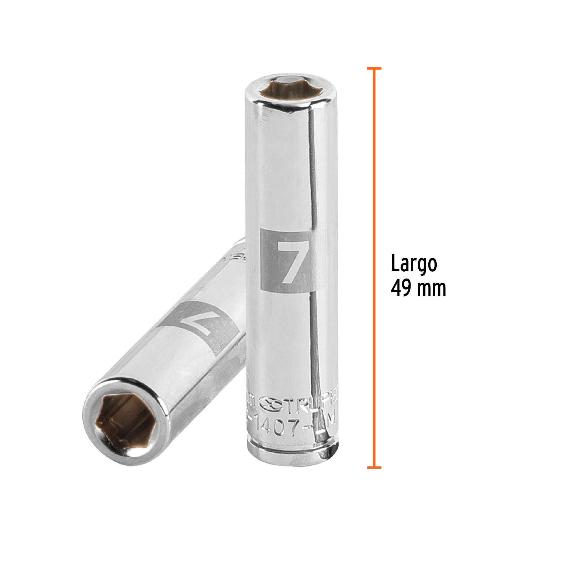 Dado tubular hexagonal encastre 1/4" de 7 mm, Truper - 13201