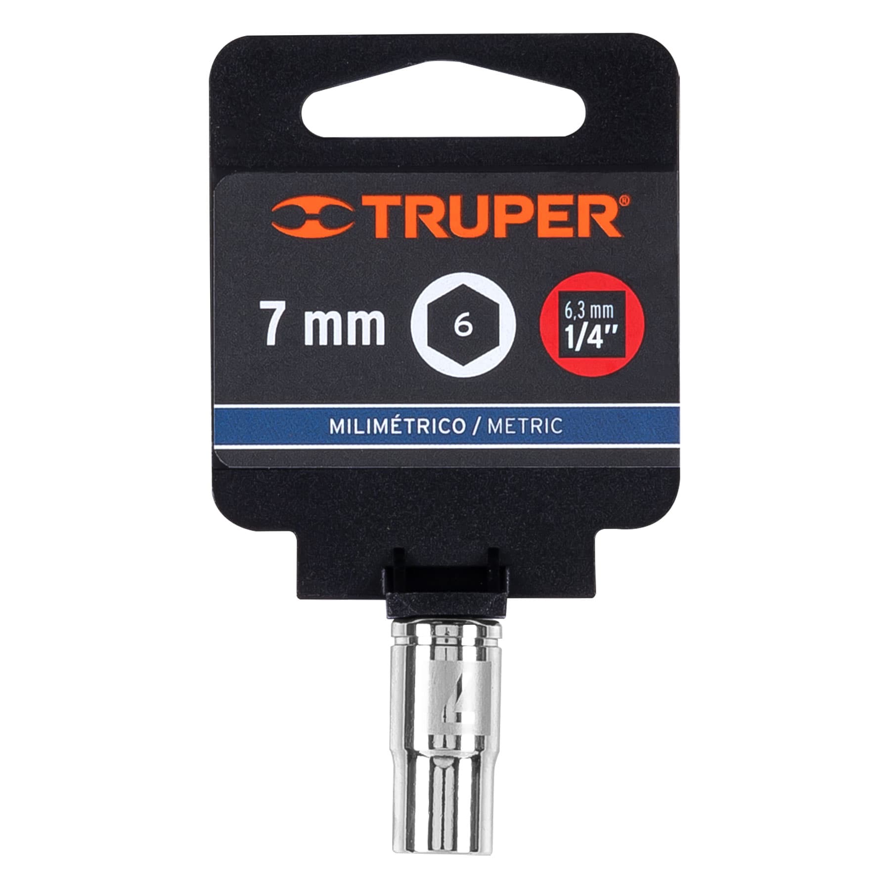 Dado hexagonal encastre 1/4" de 7 mm, Truper - 13169