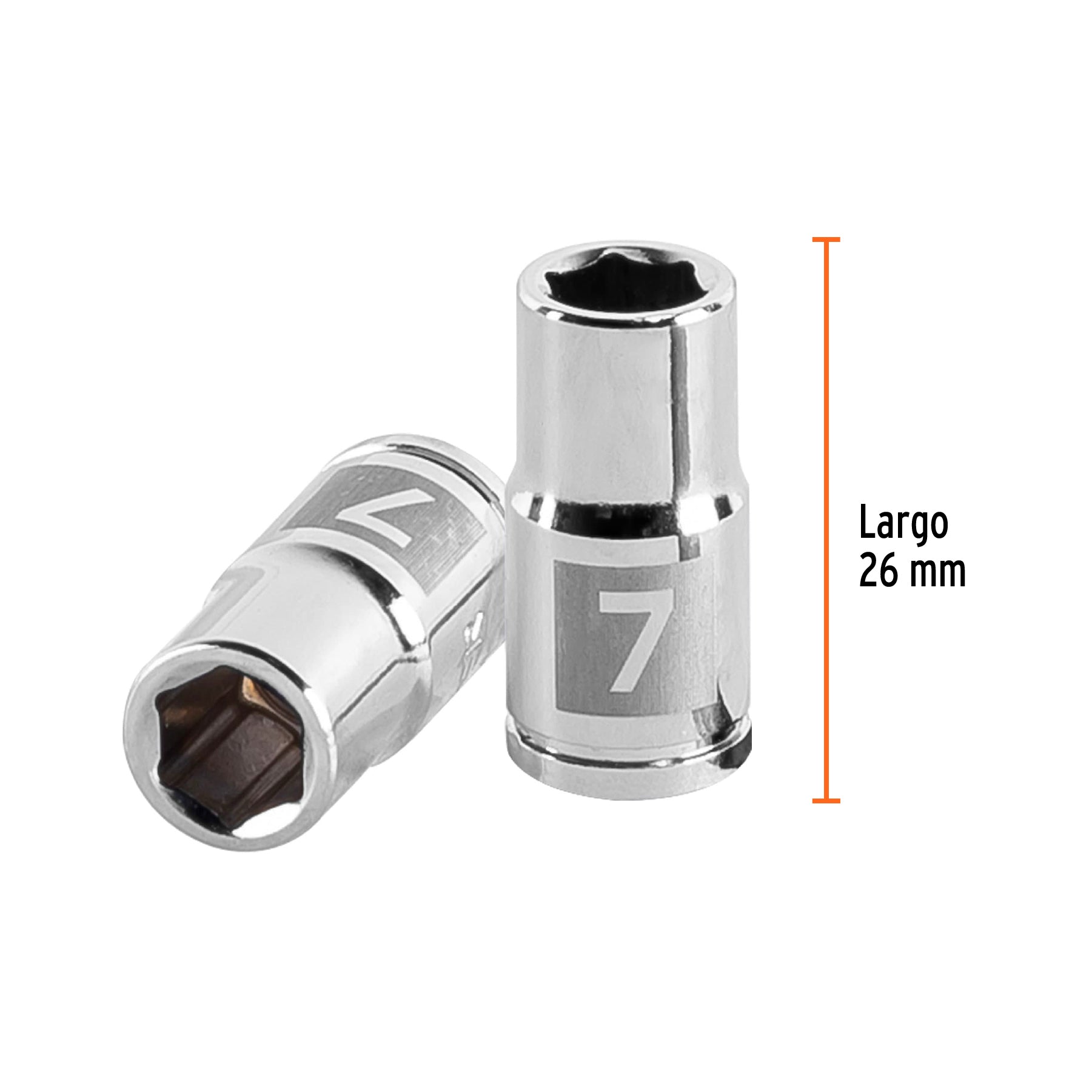 Dado hexagonal encastre 1/4" de 7 mm, Truper - 13169