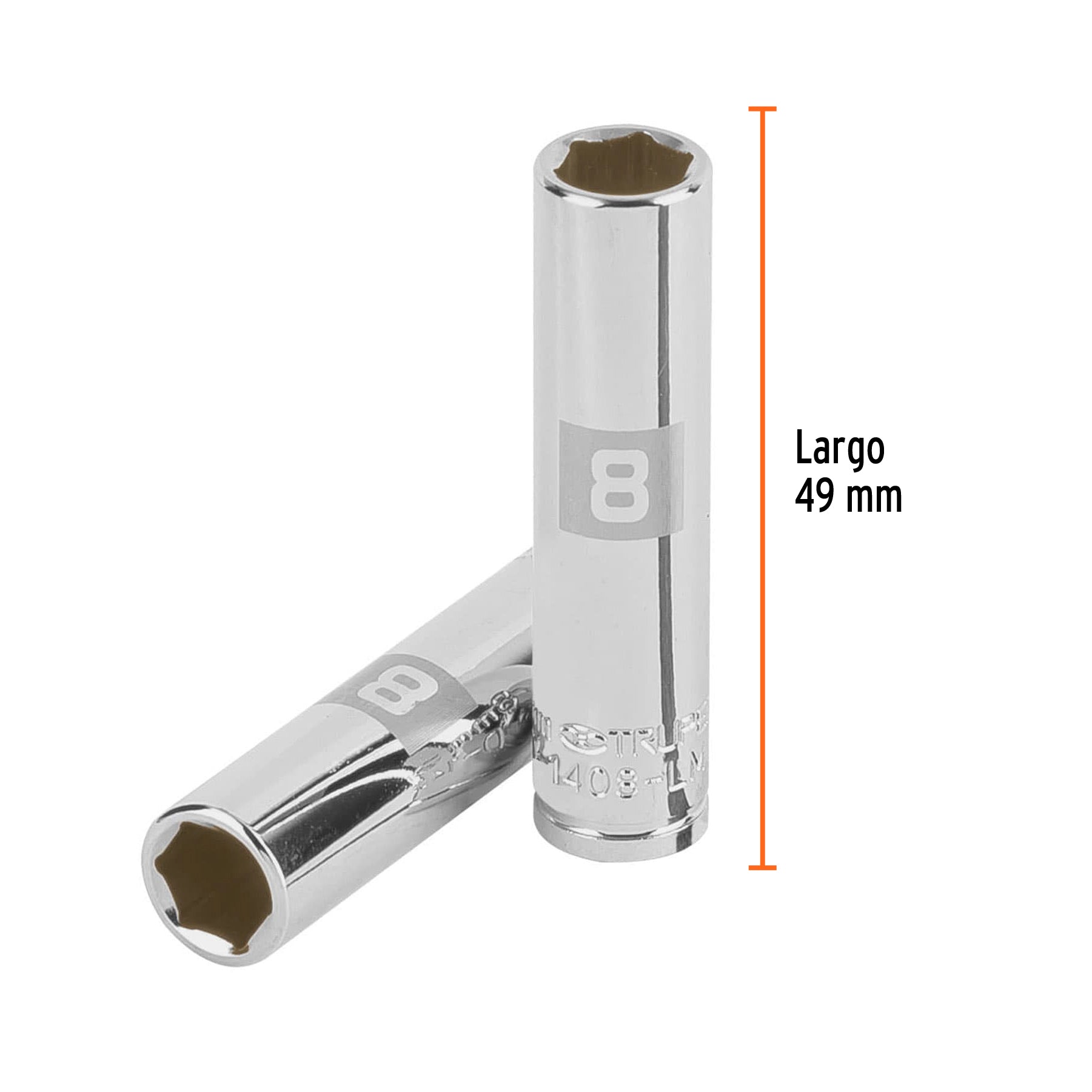 Dado tubular hexagonal encastre 1/4" de 8 mm, Truper - 13202