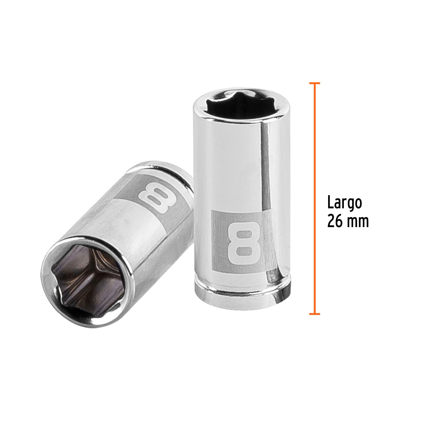 Dado hexagonal encastre 1/4" de 8 mm, Truper - 13170