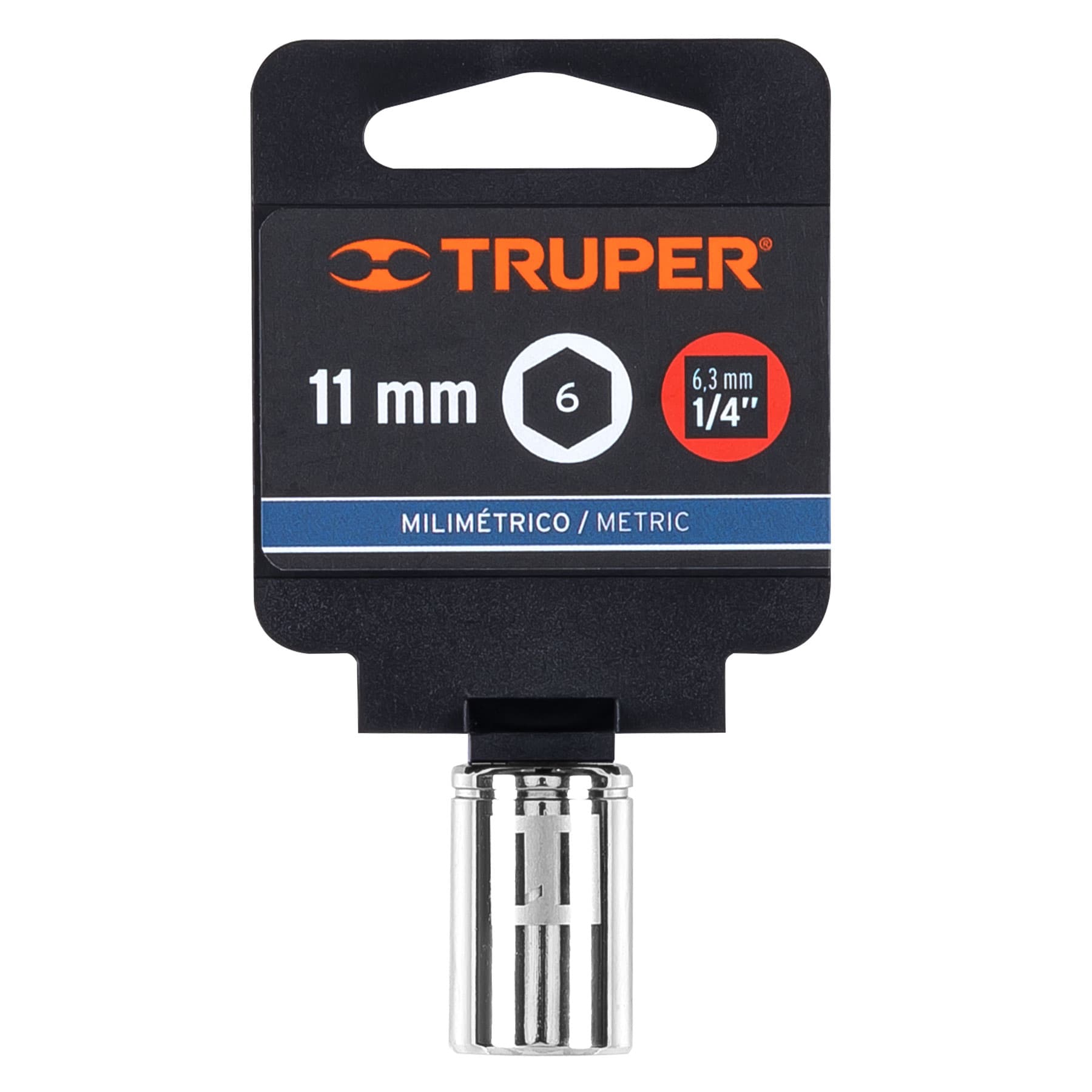 Dado hexagonal encastre 1/4" de 11 mm, Truper - 13173