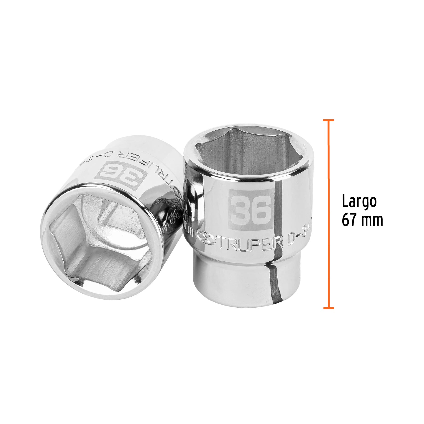 Dado hexagonal encastre 3/4" de 36 mm, Truper - 14987