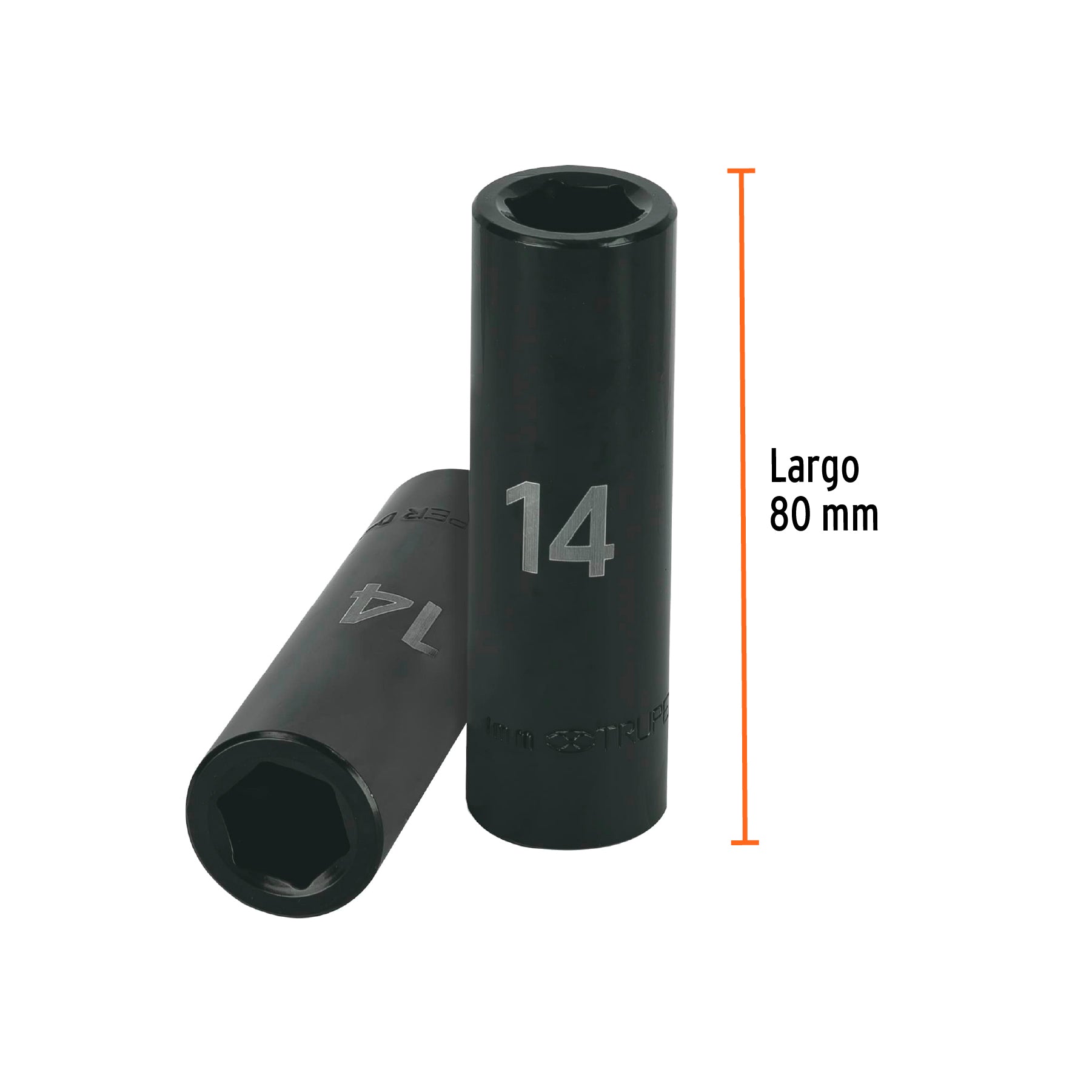 Dado tubular hexagonal encastre 1/2" de impacto de 14 mm, Truper - 12426