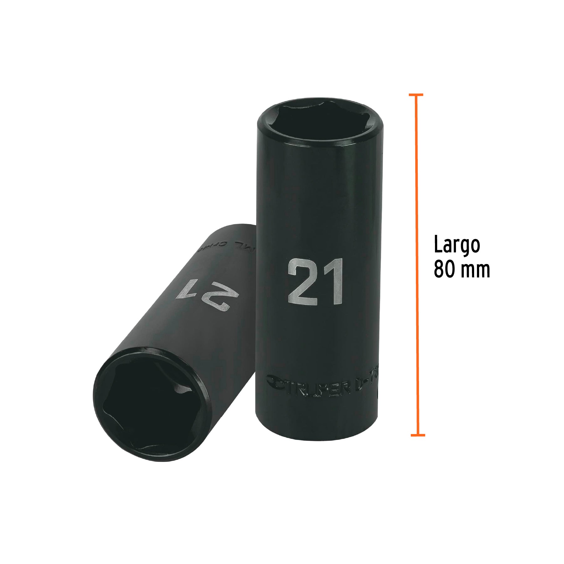 Dado tubular hexagonal encastre 1/2" de impacto de 21 mm, Truper - 12433