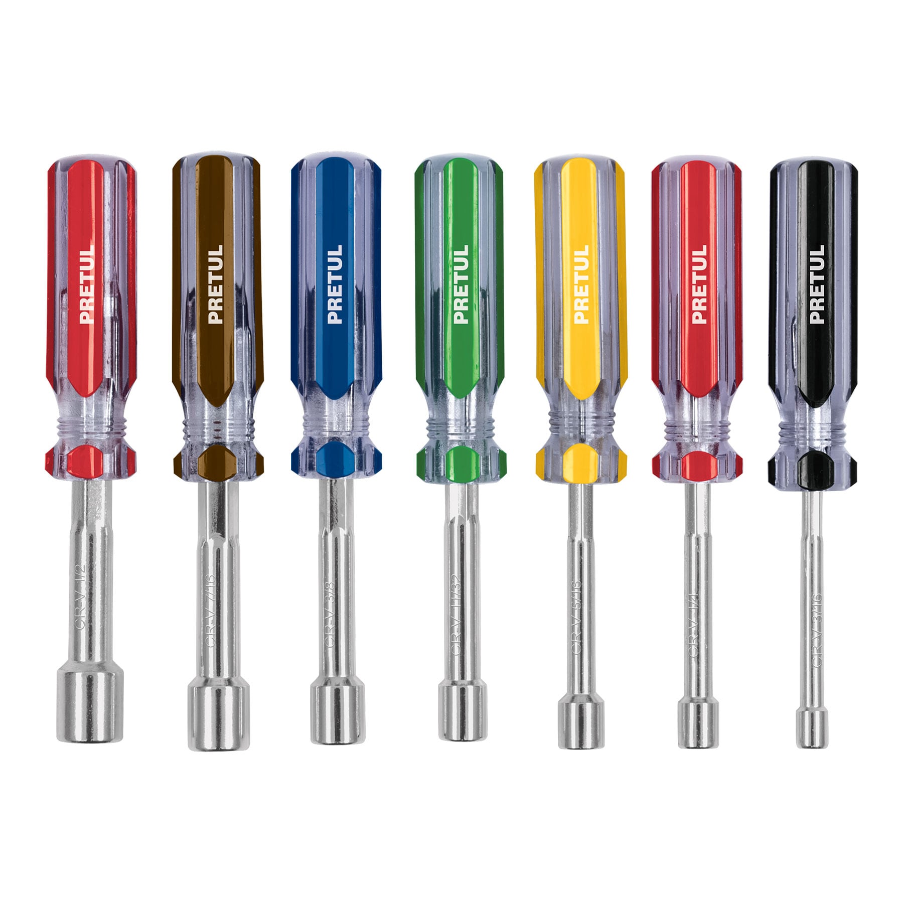 Juego de 7 desarmadores tipo dado mango de PVC, Pretul - 21420