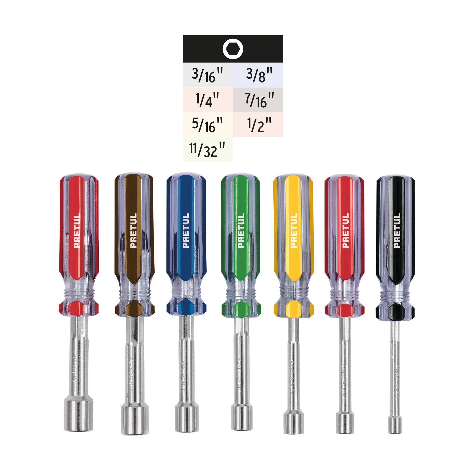 Juego de 7 desarmadores tipo dado mango de PVC, Pretul - 21420