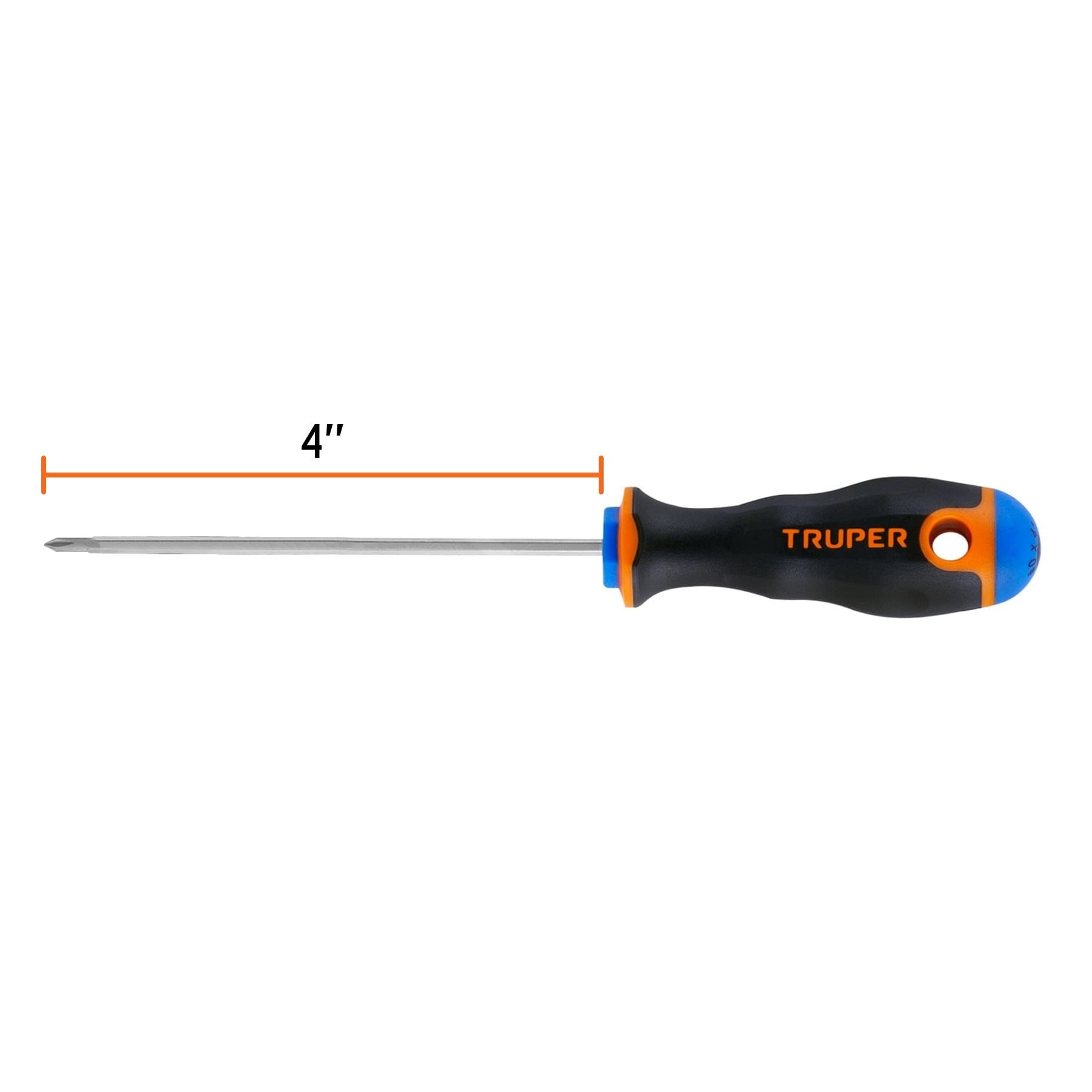 Desarmador de cruz 1/8" x 4" mango Comfort Grip, Truper - 14055