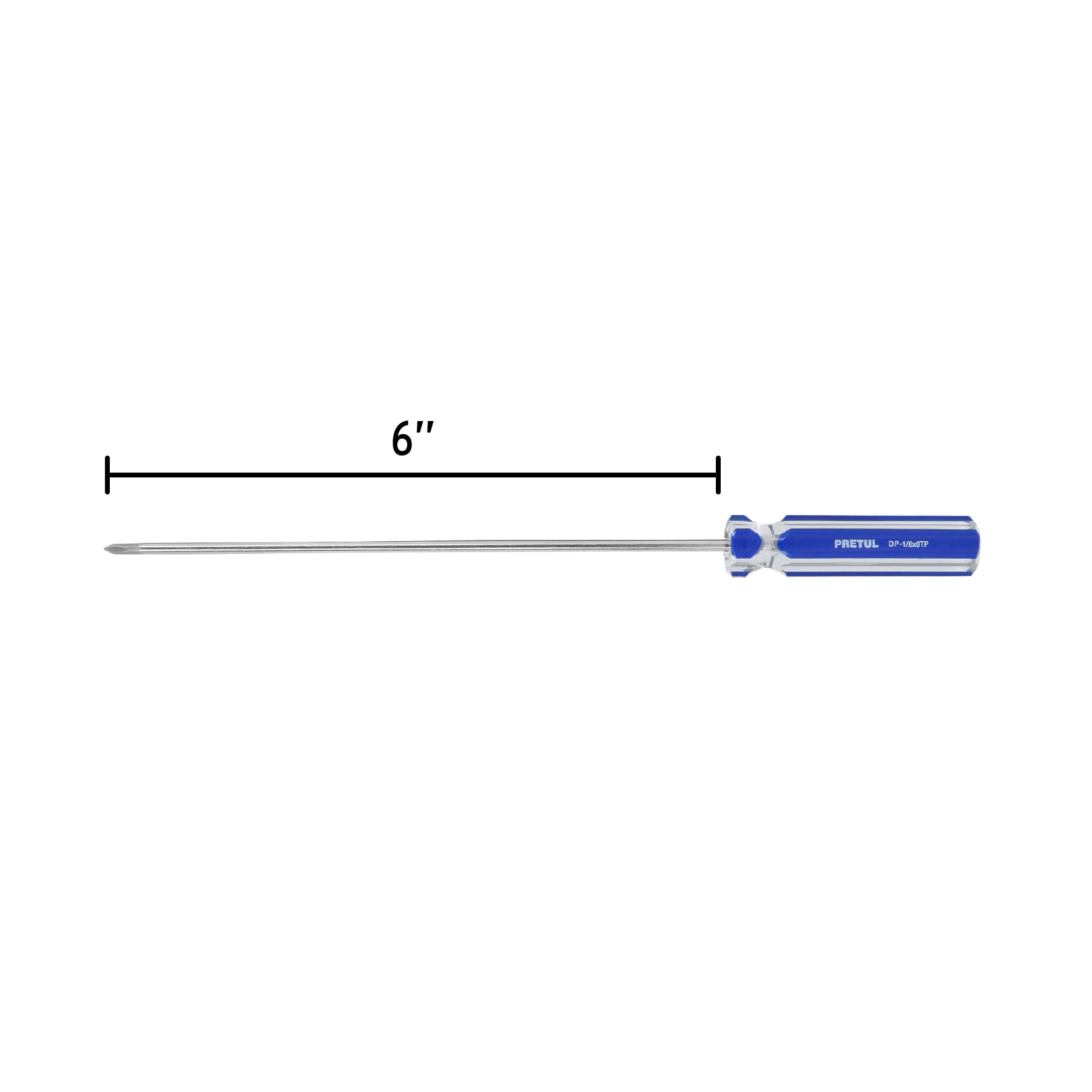 Desarmador de cruz 1/8" x 6" mango de PVC, Pretul - 28077