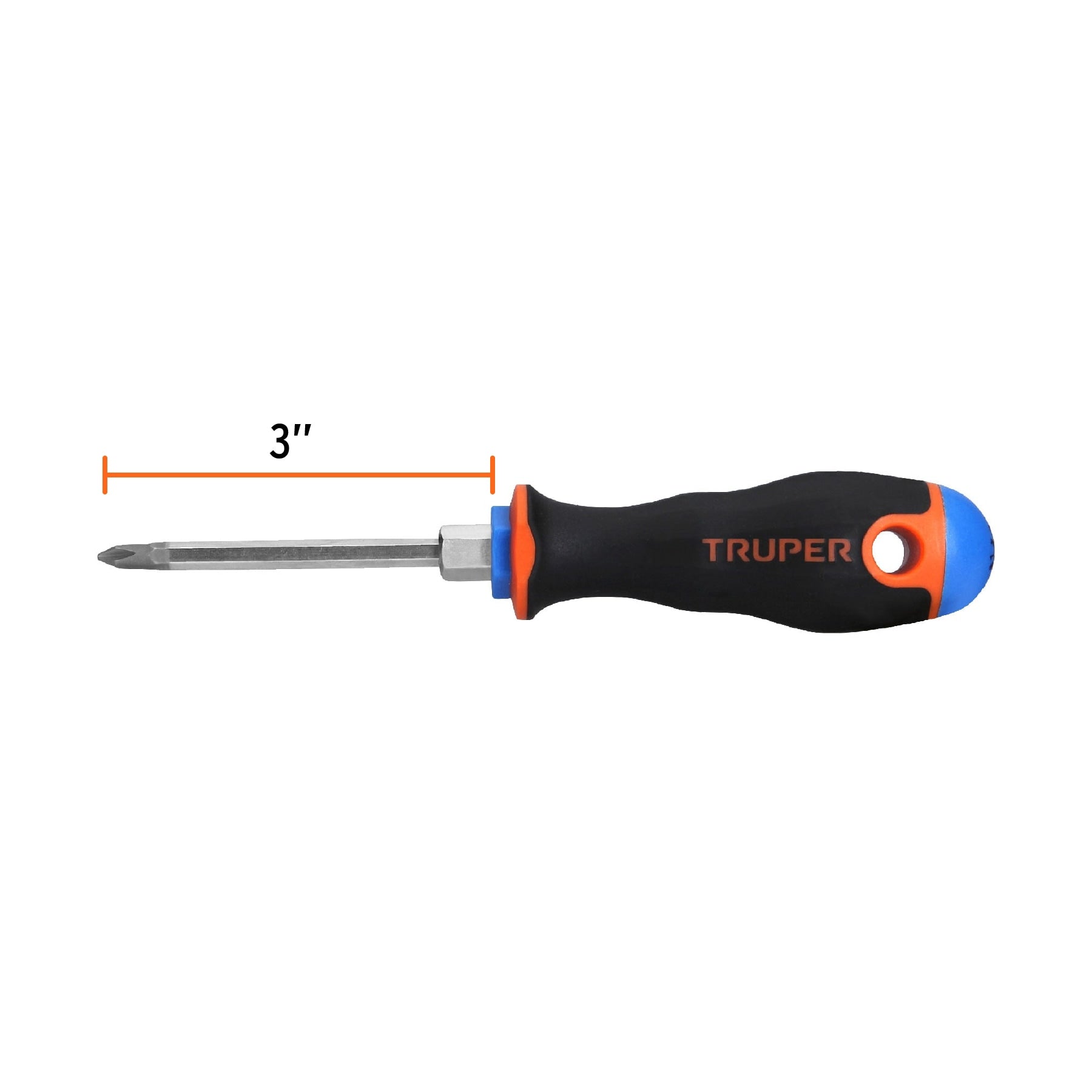Desarmador de cruz 3/16" x 3" mango Comfort Grip, Truper - 14064