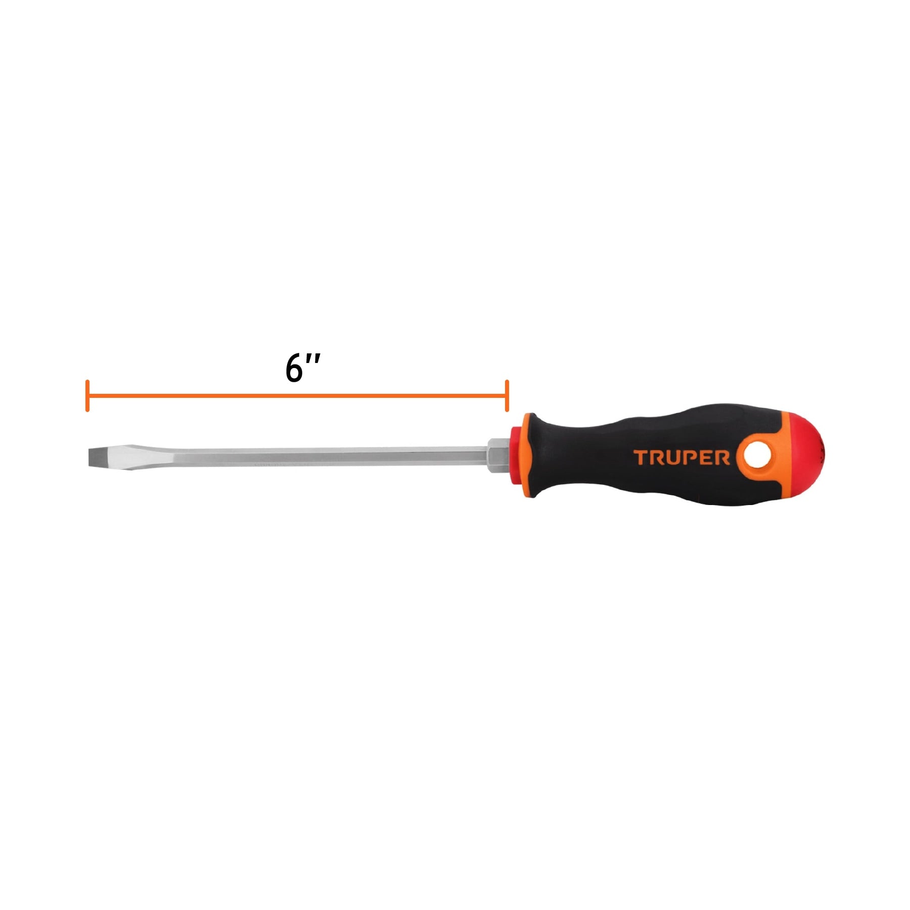 Desarmador plano 1/4" x 6" mango Comfort Grip, Truper - 14000