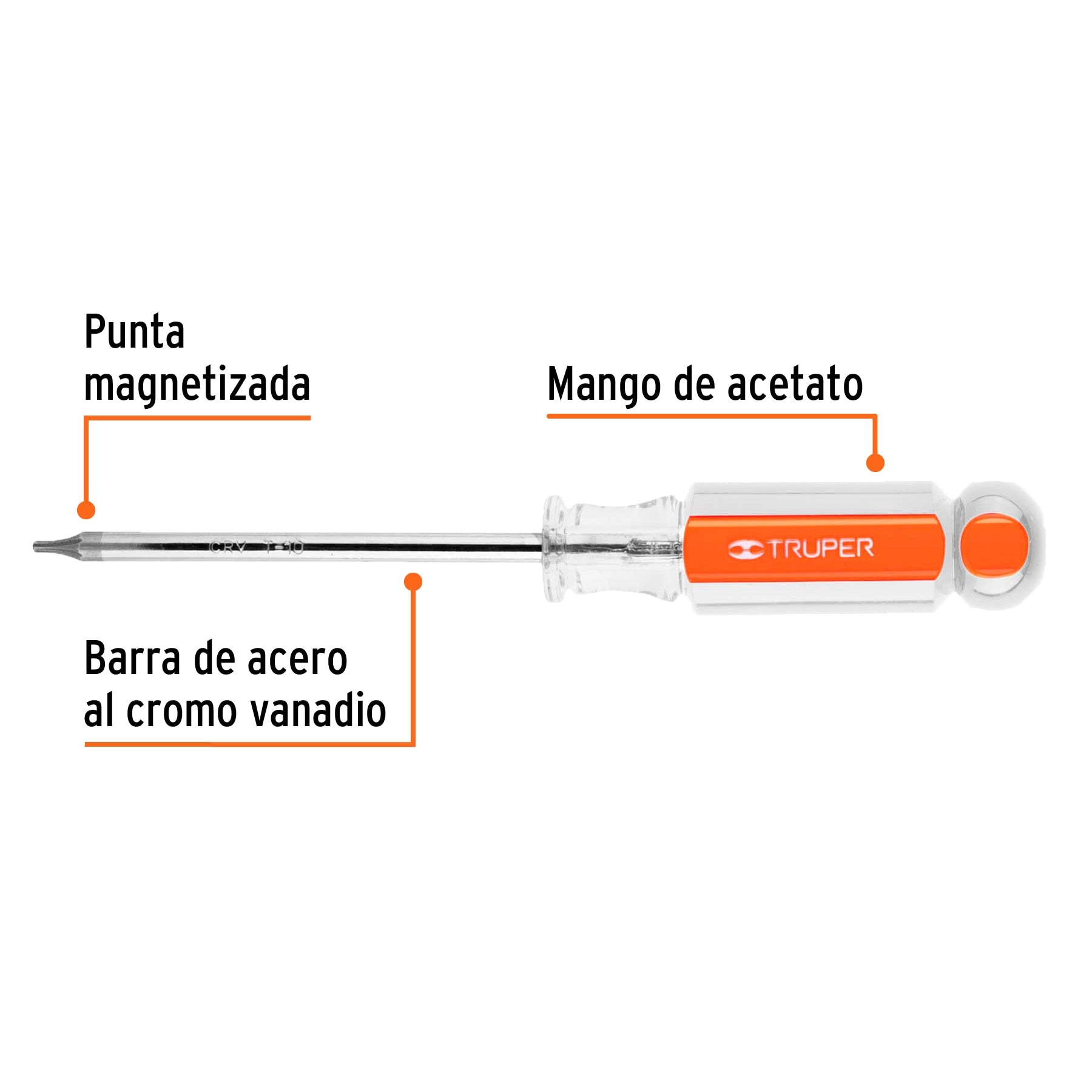 Desarmador Torx T 10 mango de acetato, Truper - 15101
