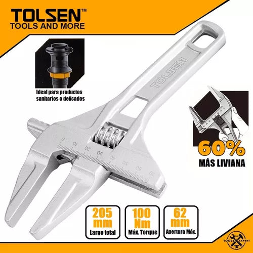 Llave Ajustable de Aluminio Tolsen - 15303