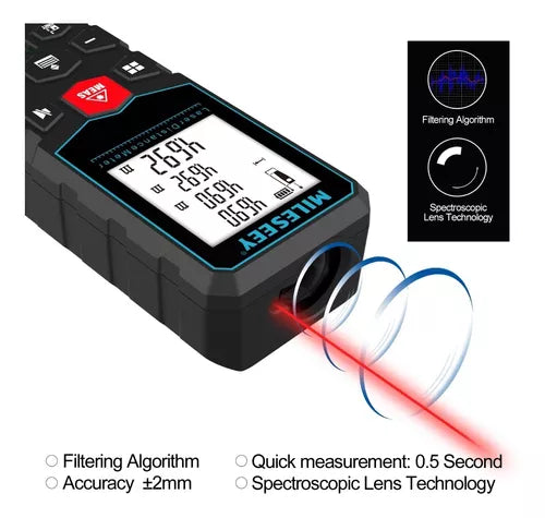 Medidor De Distancia Laser De 60 Metros MILESEEY