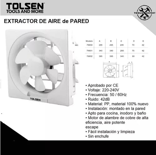 VENTILADOR DE ESCAPE 12 ", 230VAC, 50HZ, 48W Tolsen - 79602