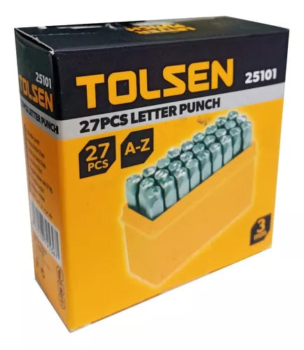JUEGO DE PUNZONES (LETRAS)27PCS 3MM Tolsen - 25101