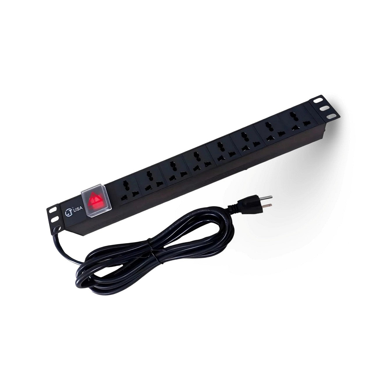 Power rack Aluminio 8 Tomas universales 15A 19pulg LT-PDU-8TA