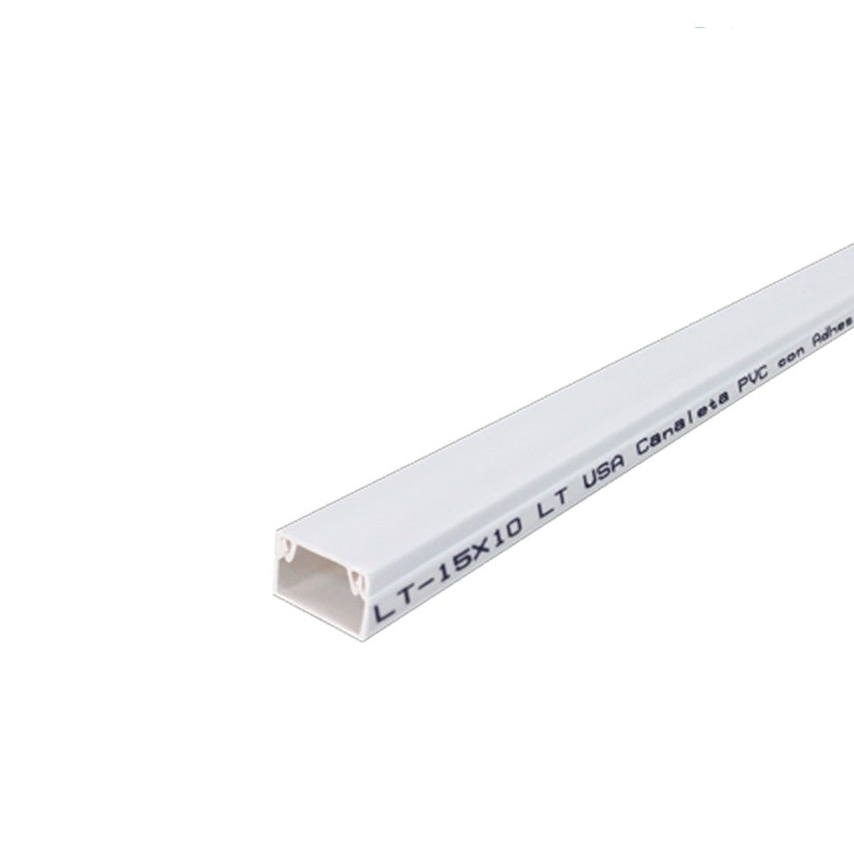 Canaleta PVC Blanca 10X15 con adhesivo 2 mts EDILT-10X15