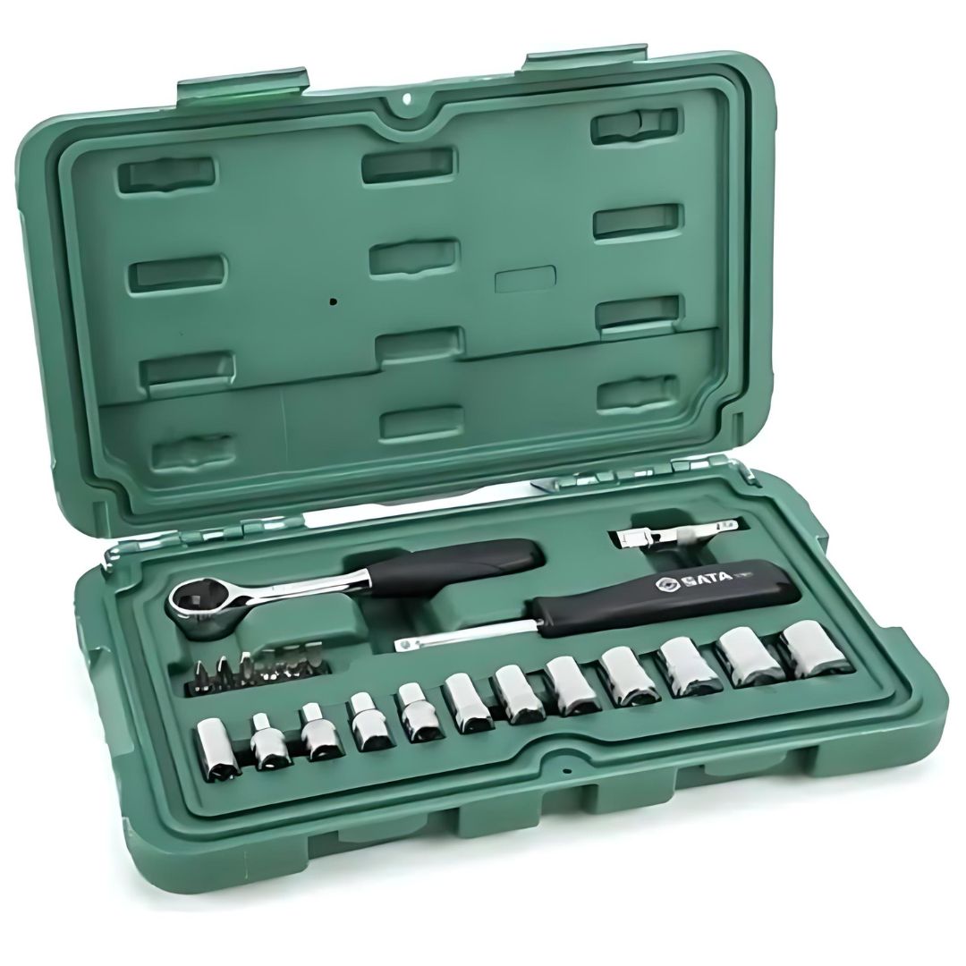 Juego De Dados 1/4 (4 A 14 Mm) + Puntas 21 Pzs Sata 09521-02