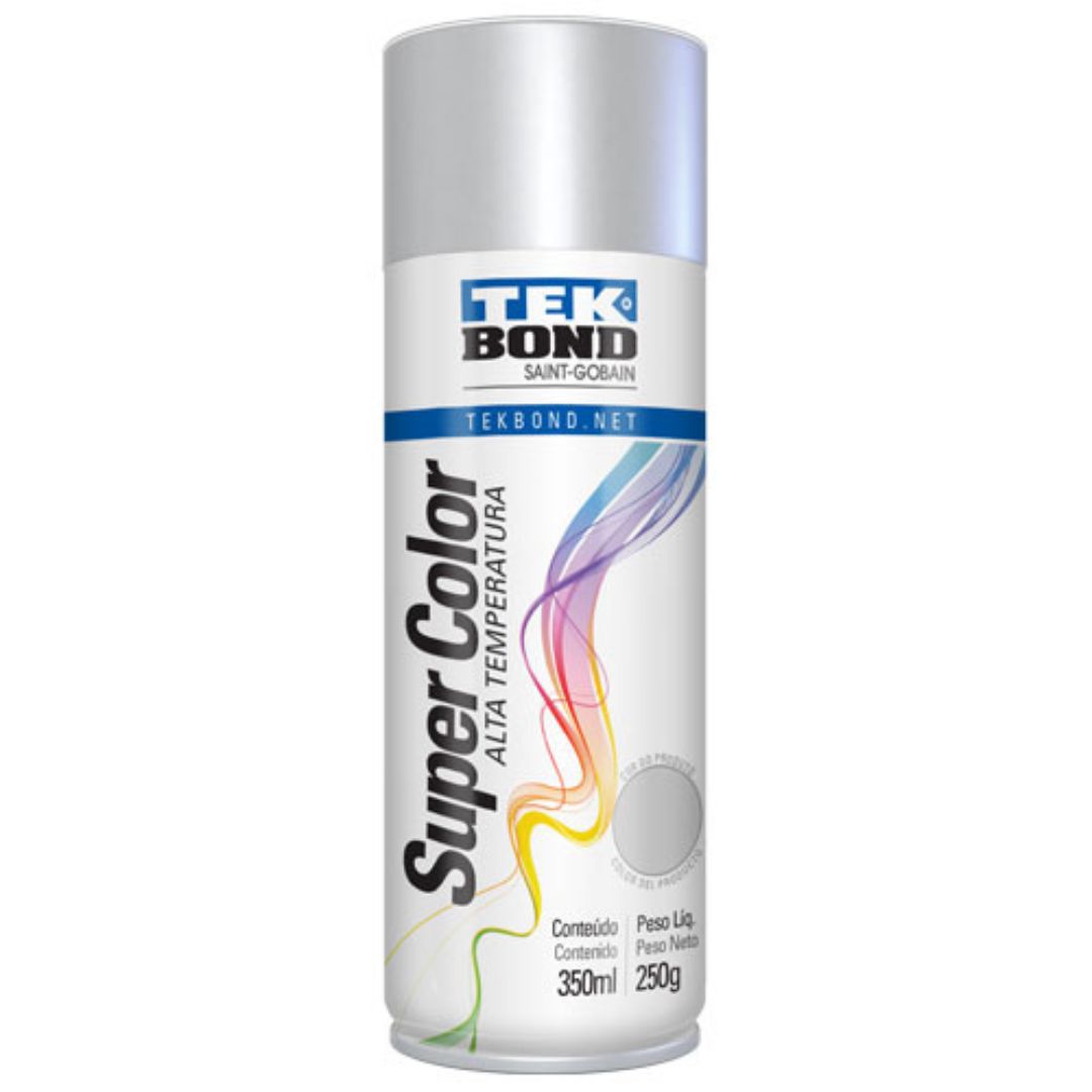 Pintura En Spray De Alta Temperatura Tekbond Aluminio 400 ml