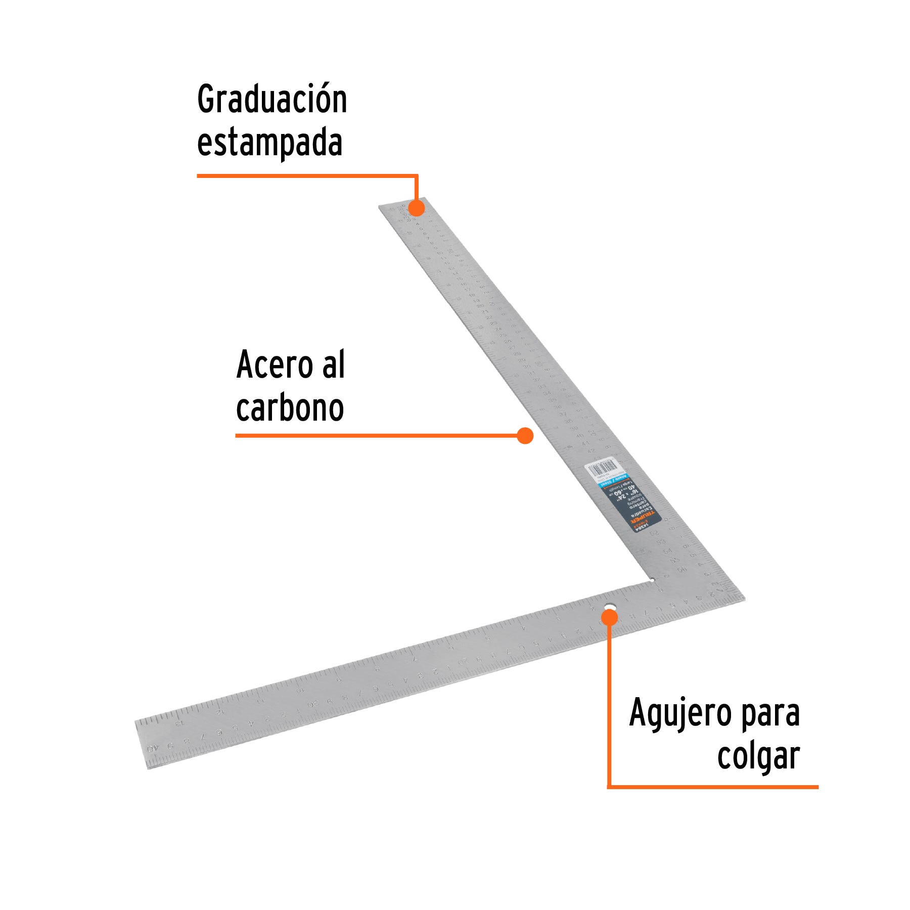 Escuadra 16"x24" de acero para cantero, Truper - 14384