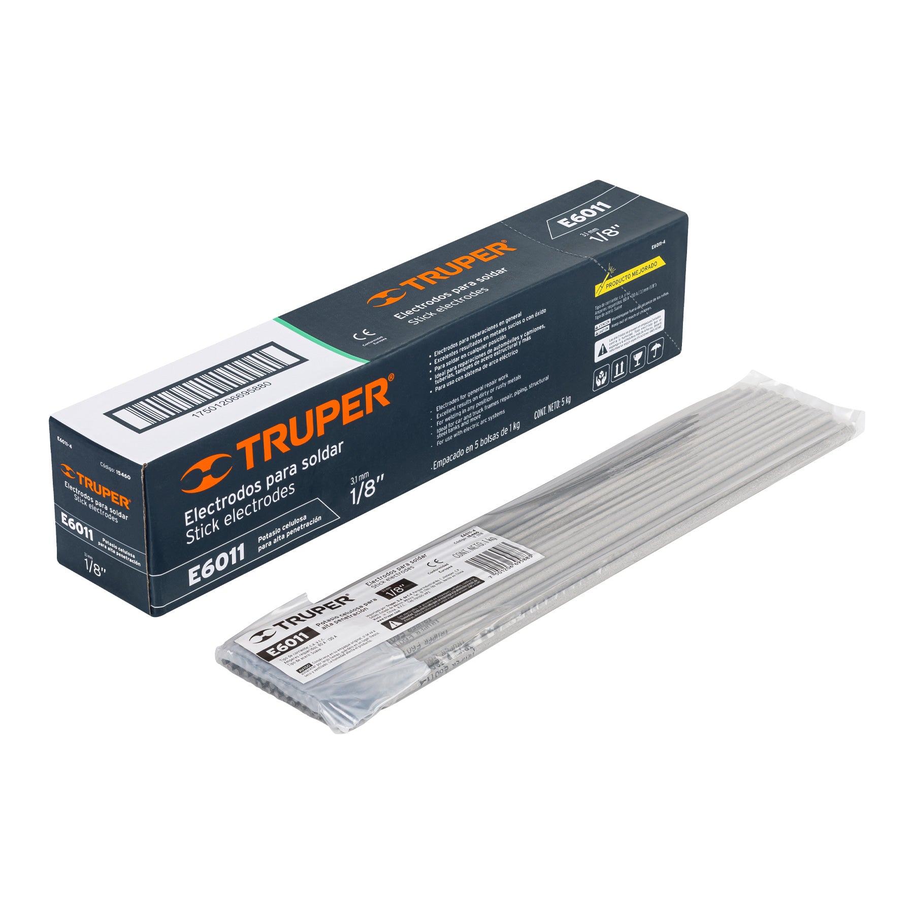Bolsa con 1 kg de electrodos 6011 de 1/8", Truper - 15460