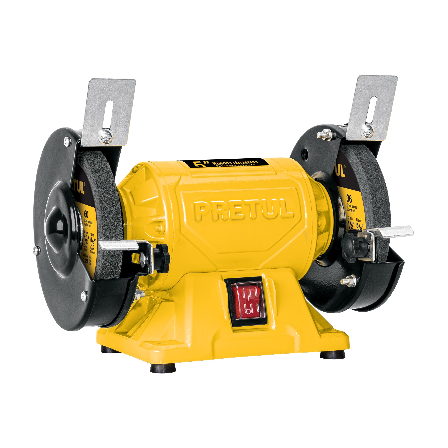 Esmeril de banco de 5" 1/6Hp, 220V, Pretul - 26134