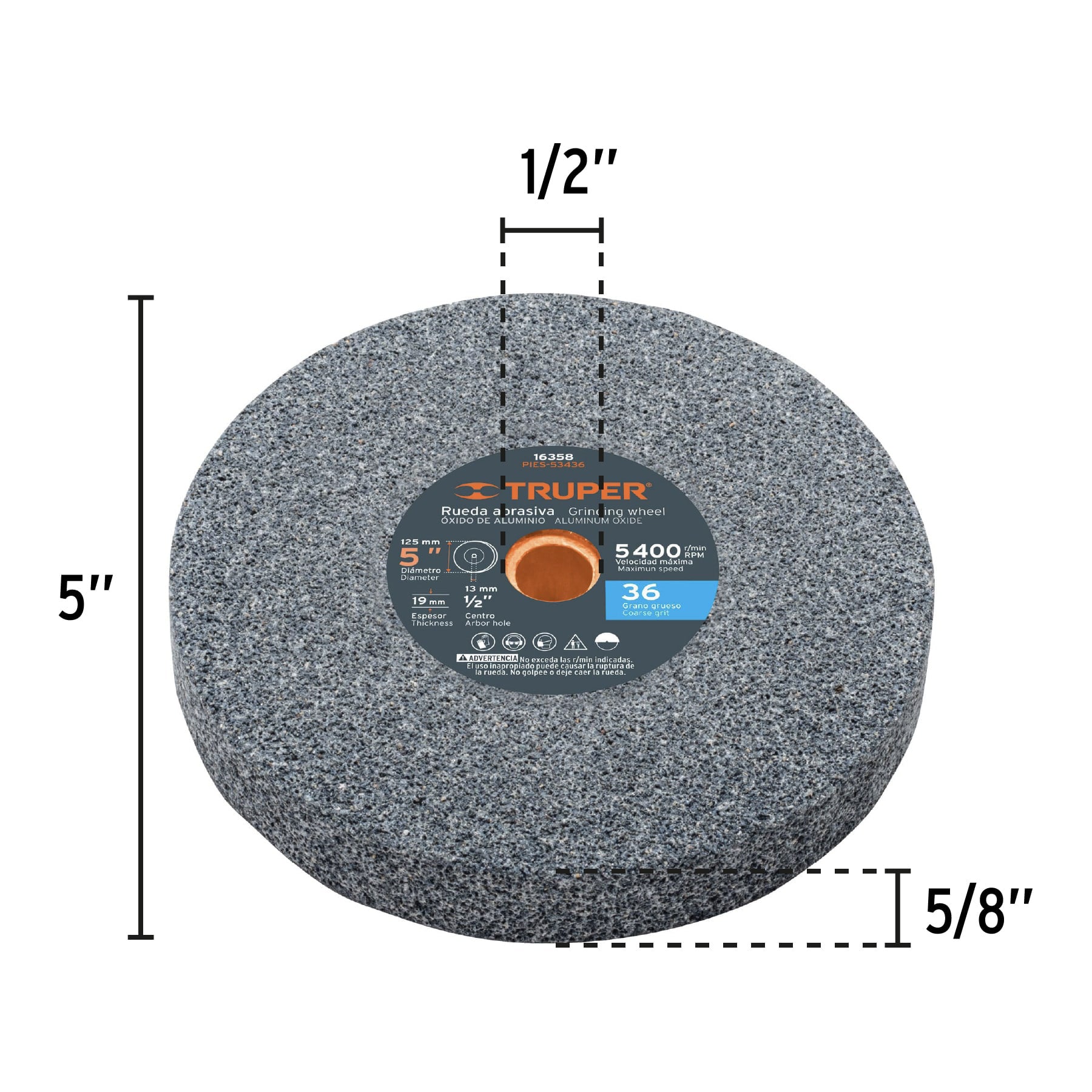 Esmeril de banco de 5" 1/6Hp, 220V, Pretul - 26134