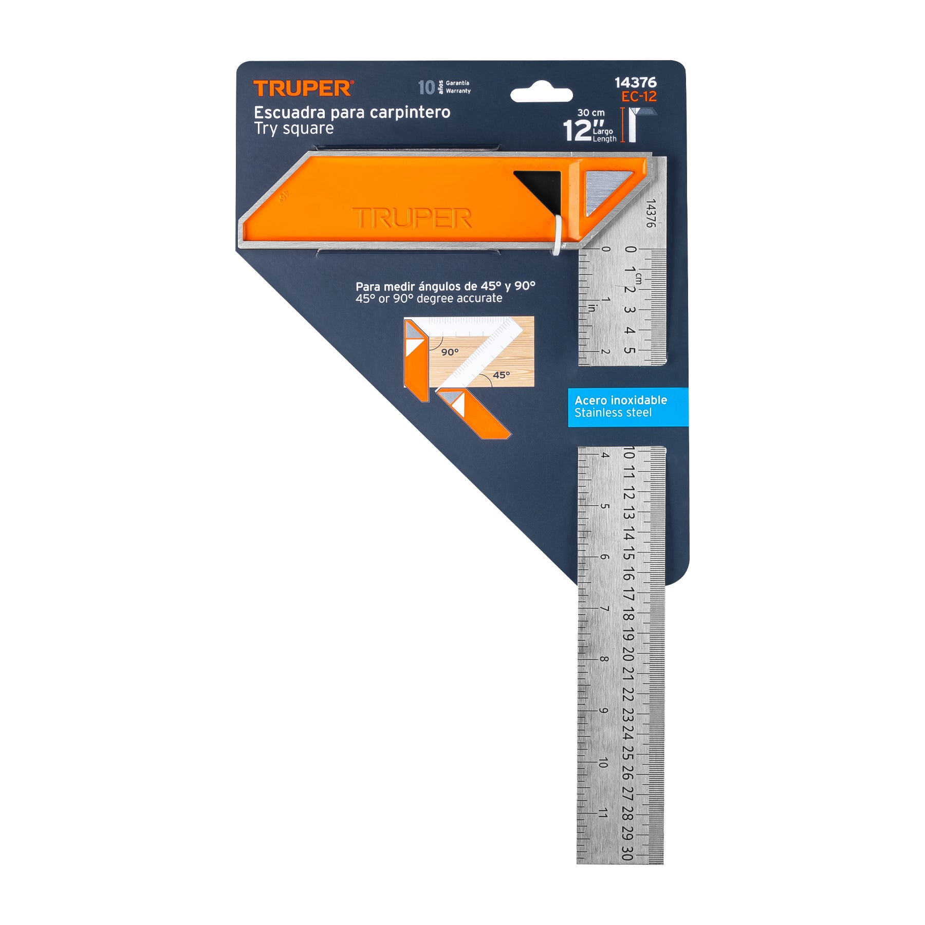 Escuadra 12" para carpintero con mango 100% de aluminio - 14376