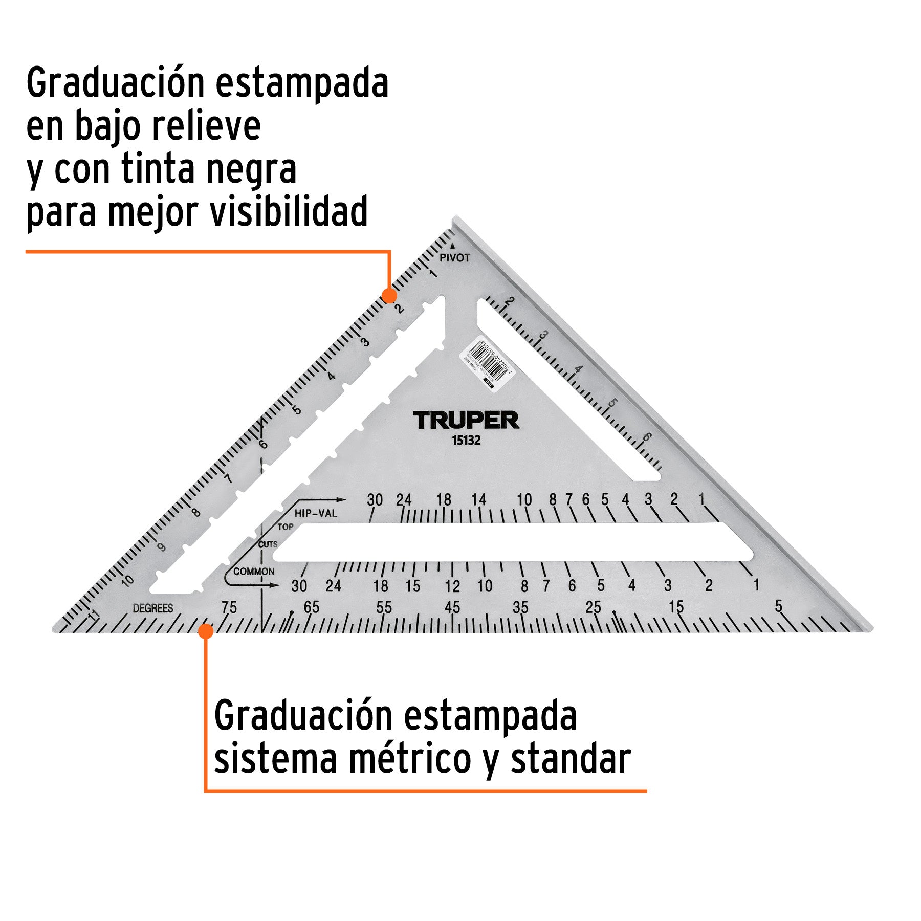 Escuadra 12" de aluminio para muros de yeso, Truper - 15132