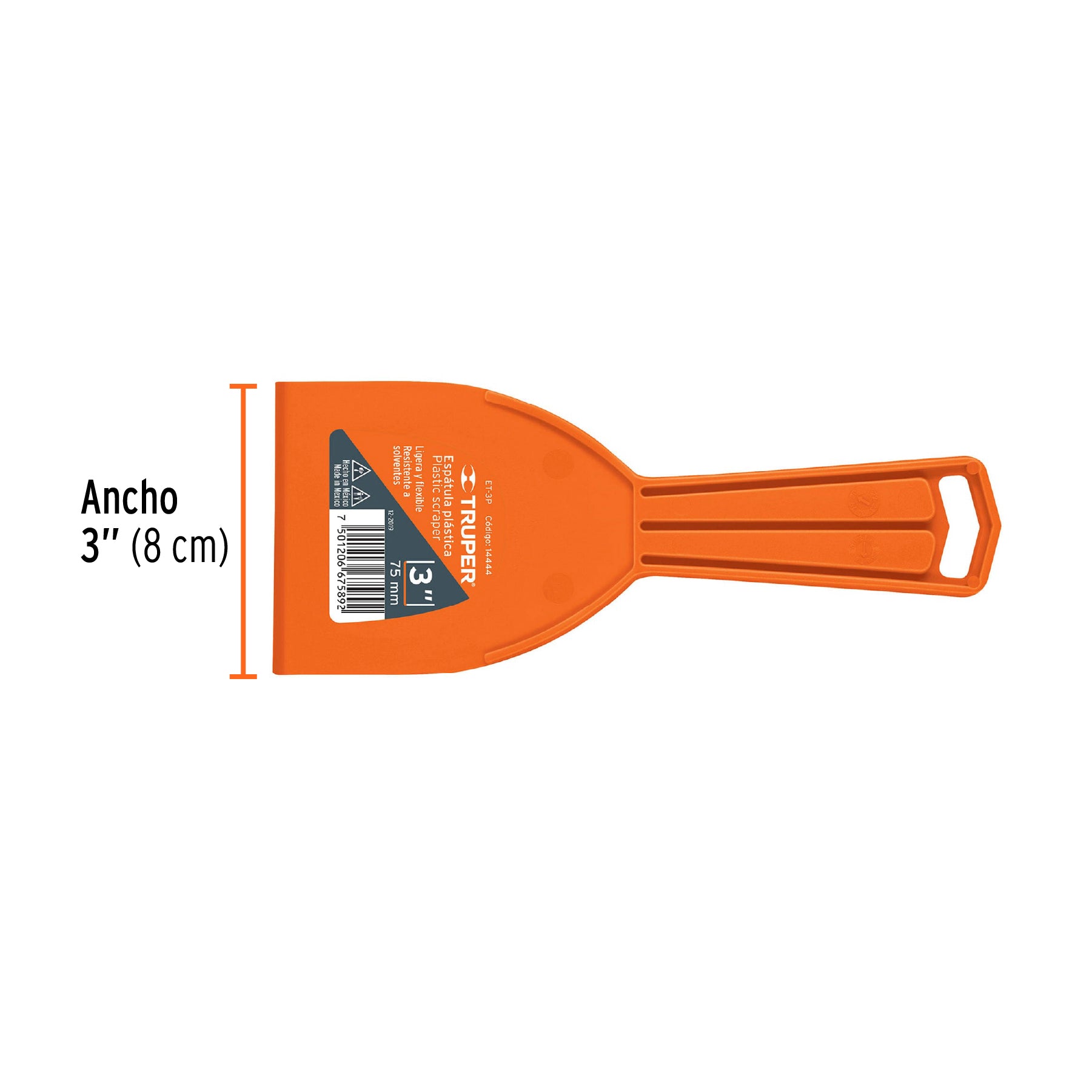 Espátula plástica de 3", Truper - 14444