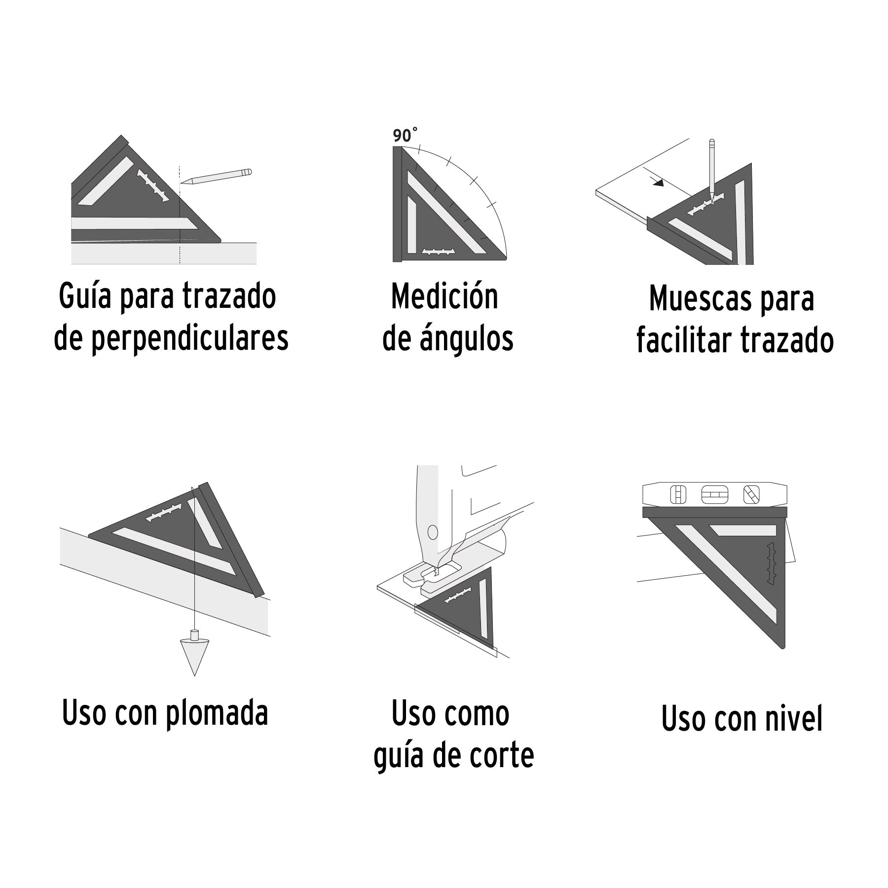 Escuadra 7" de aluminio para muros de yeso, Truper - 15131