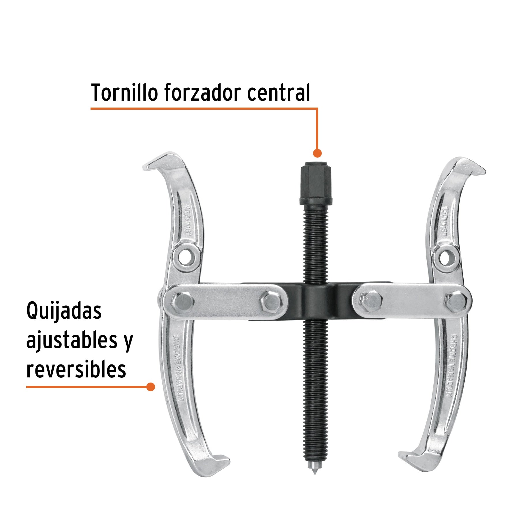 Extractor de poleas, 2 quijadas, 10