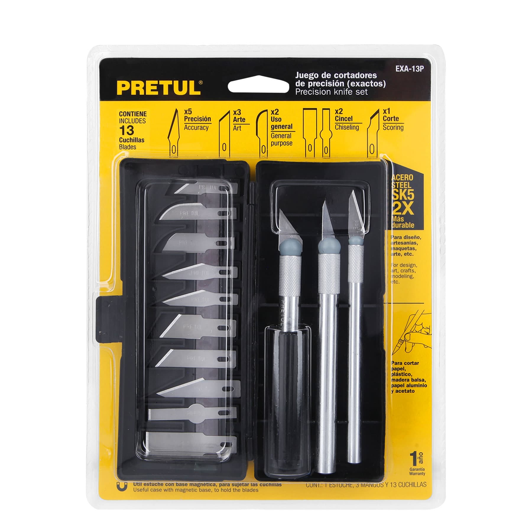 Juego de bisturí con 13 piezas en estuche, Pretul - 22409