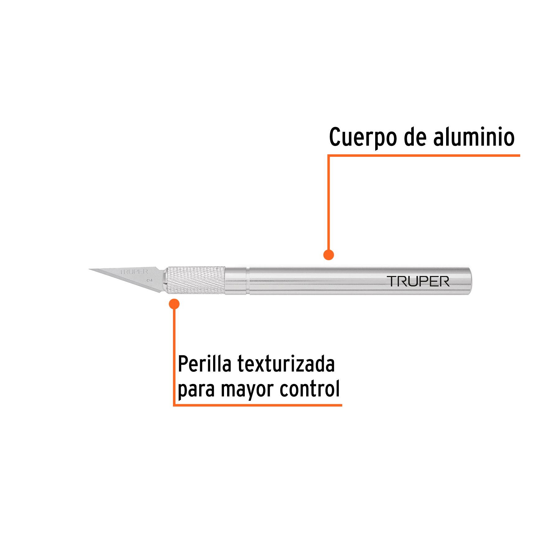 Bisturi Exacto Cuchilla profesional 6" con 5 navajas de acero , Truper - 16969