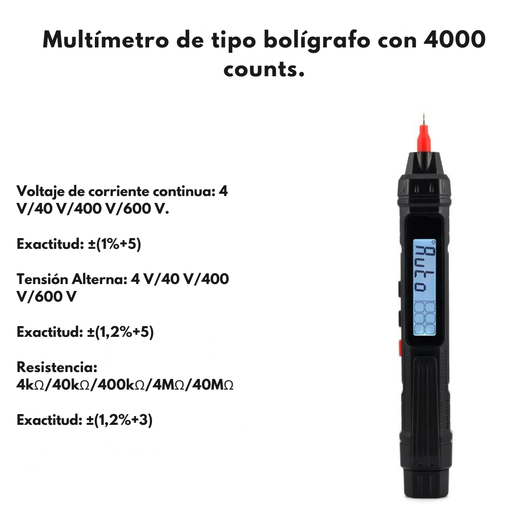Multímetro Tipo Bolígrafo/lapiz Automatico Edi-8900