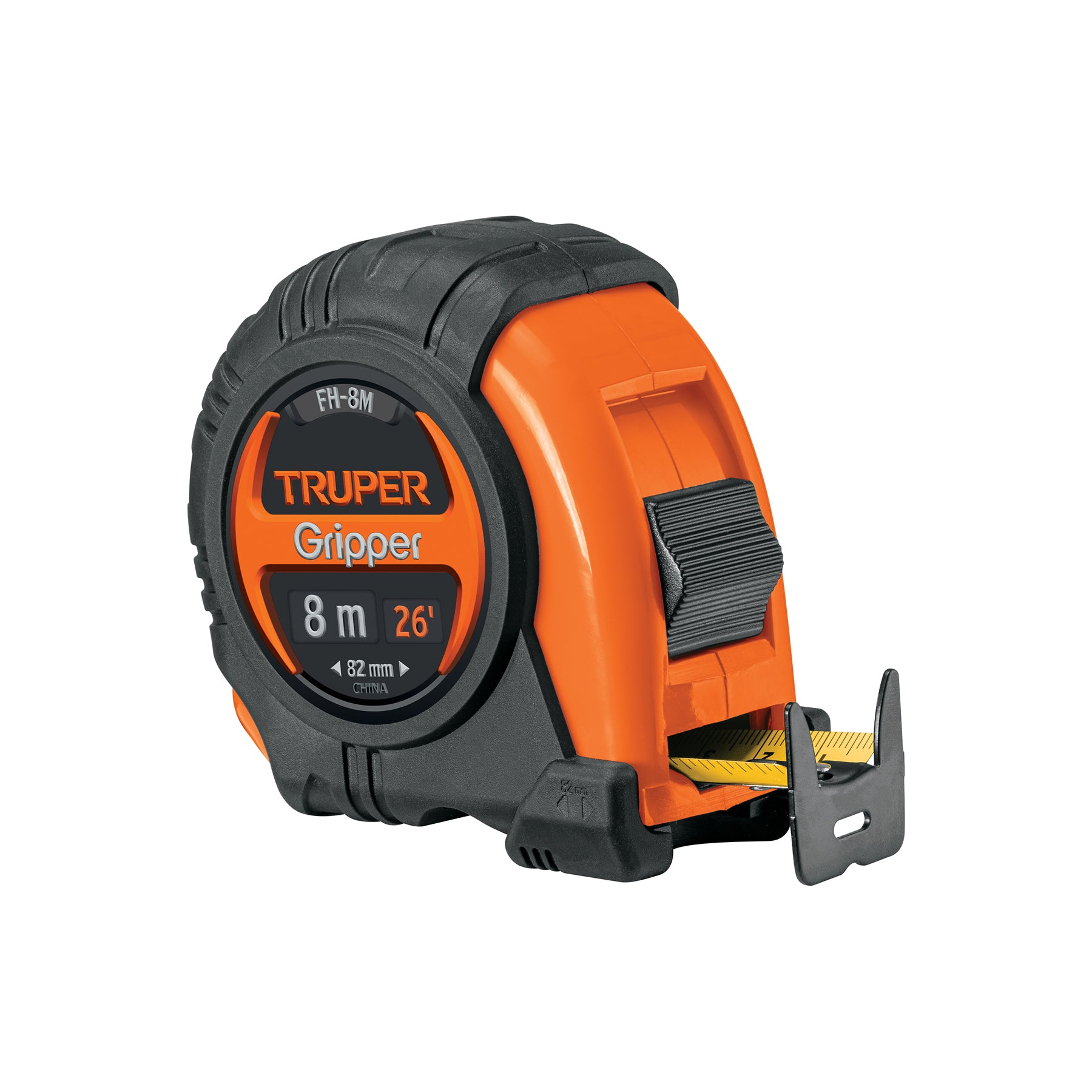 Cinta métrica Flexómetro Gripper contra impactos 8 m cinta 25 mm, Truper - 14579