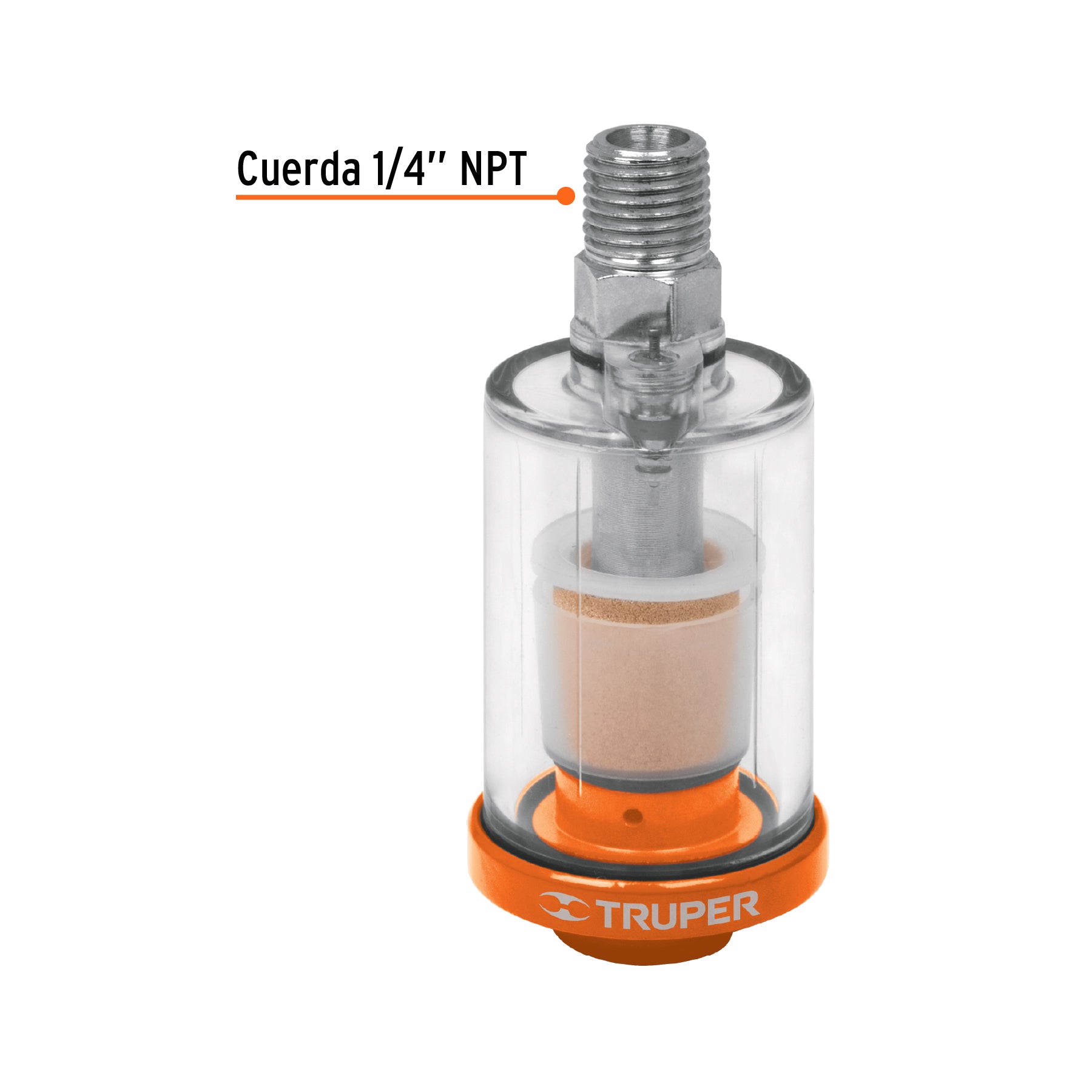 Filtro separador de agua y aceite, cuerda 1/4" NPT, TRUPER - 19027